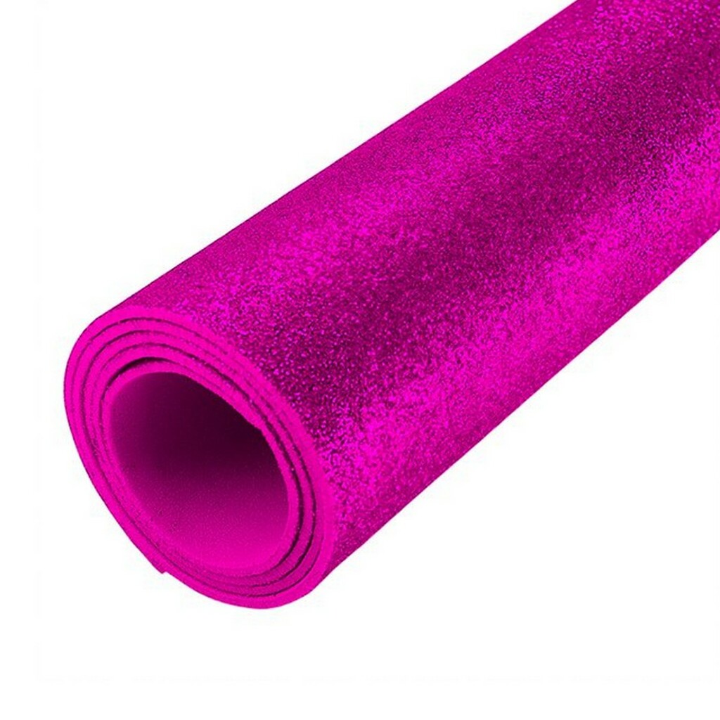Eva com Glitter 40x48 Centímetros 2mm BRW Pacote com 05 Unidades Rosa Pink - PE3510