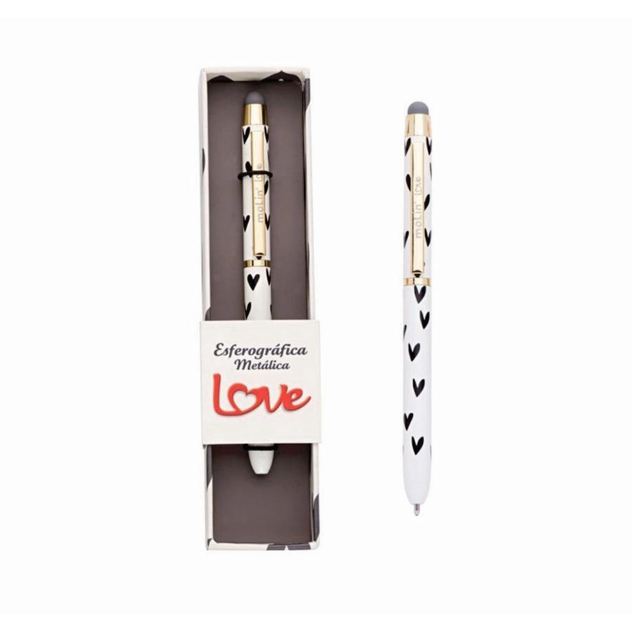 Caneta Esferográfica Molin 1.0mm Metálica Flowerns Touch