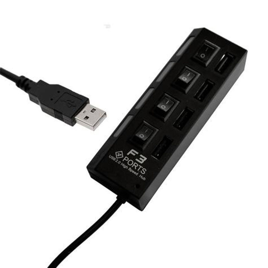 Hub USB 2.0 4 Portas Chaveada com LED F3 - 605