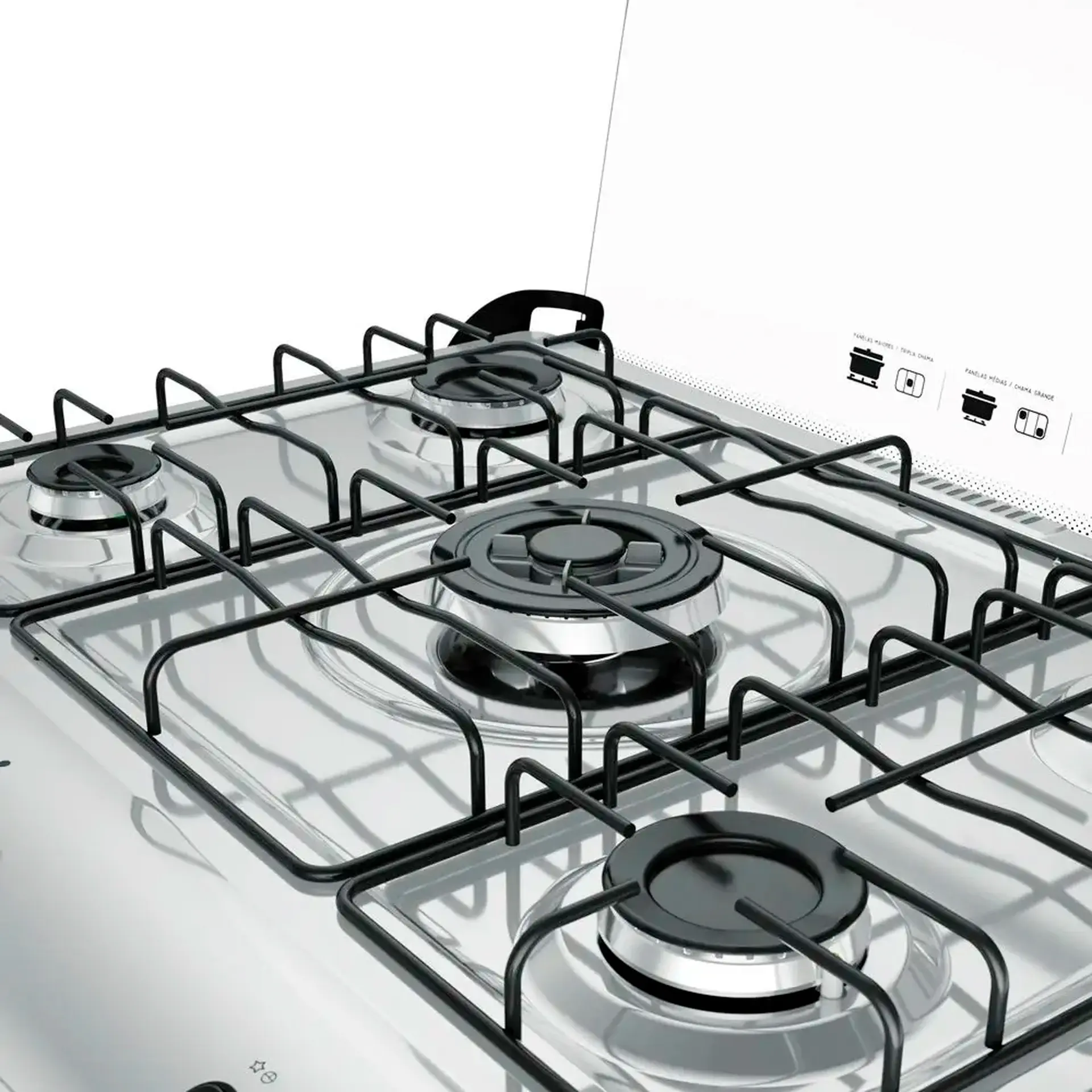 Fogão Mueller Decorato 5 Bocas Automático Tripla Chama Forno 98L - Inox - Bivolt