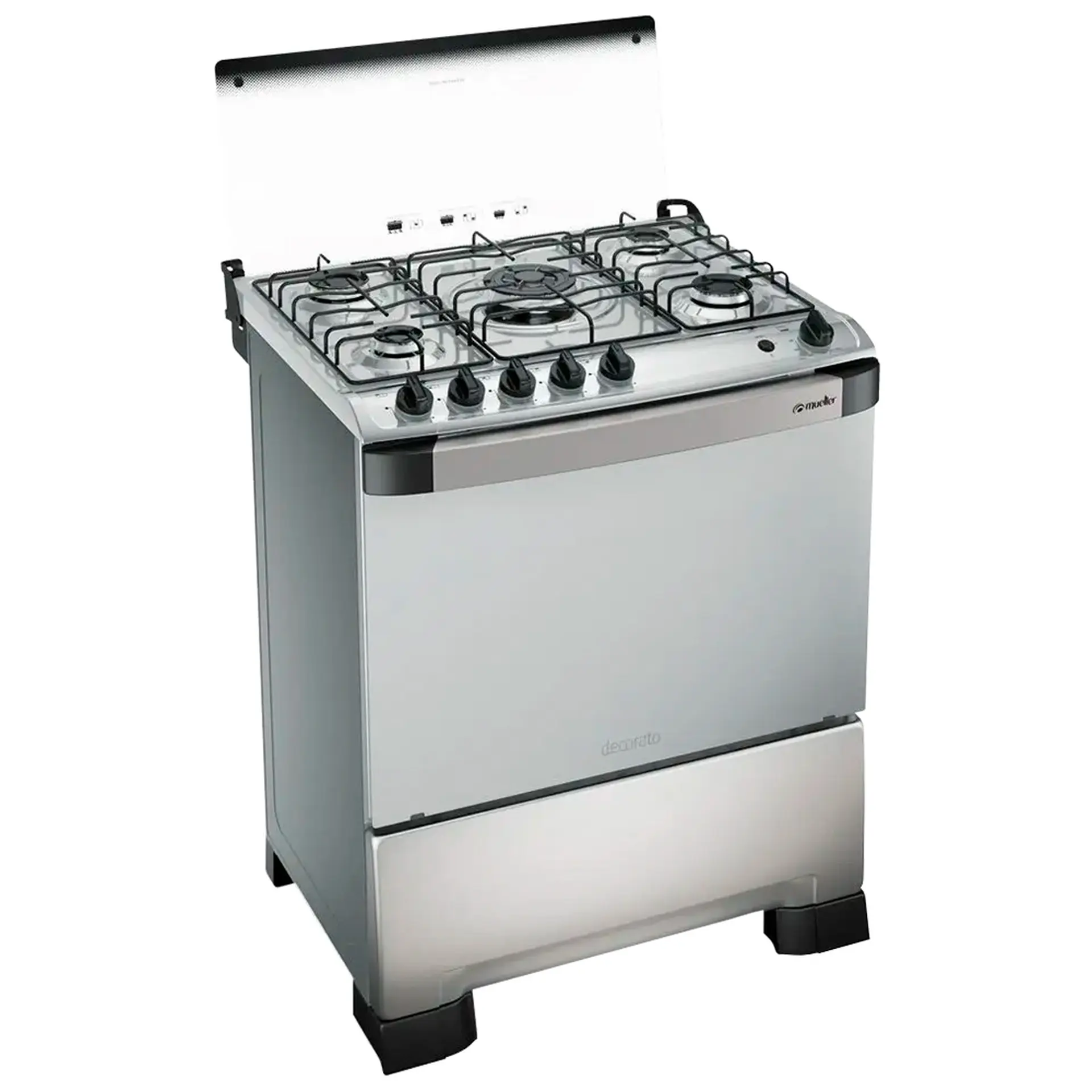 Fogão Mueller Decorato 5 Bocas Automático Tripla Chama Forno 98L - Inox - Bivolt