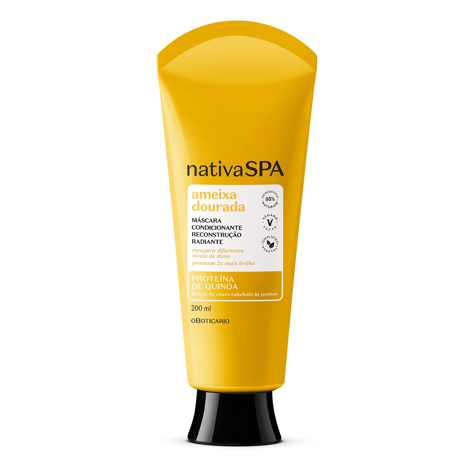 Máscara Condicionante Reconstrução Radiante Nativa Spa Ameixa Dourada 200ml