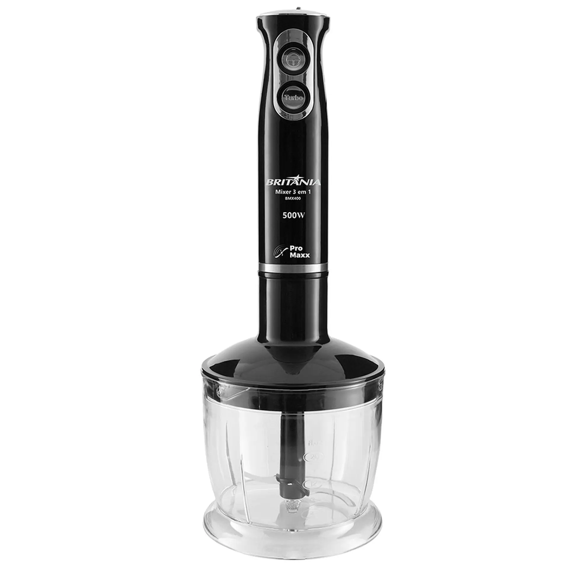 Mixer Britânia BMX400P 3 em 1 com Jarra 2 Velocidades 500W - Preto - 110 Volts