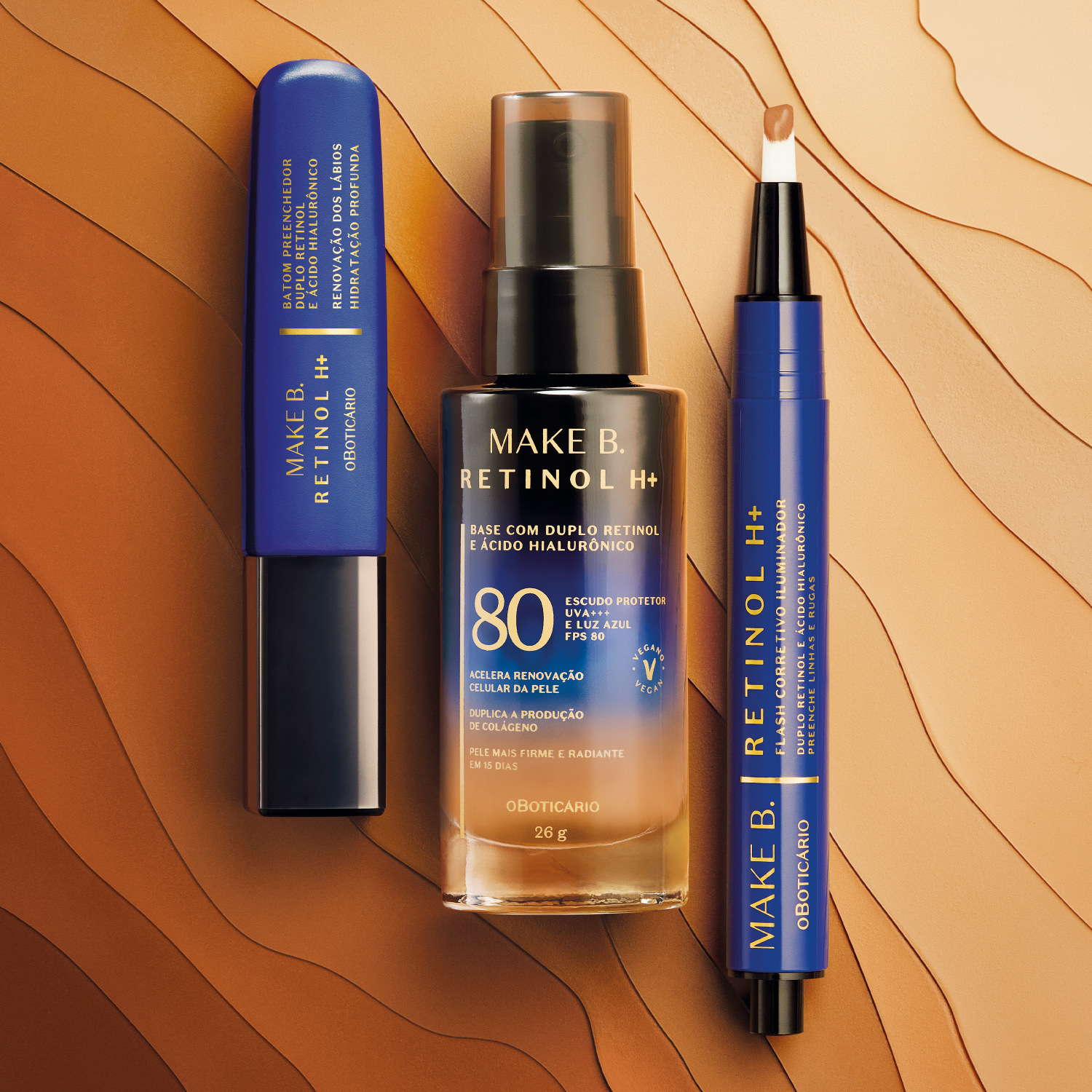 Base Líquida Cor 10 com FPS 80 Make B. Retinol H+ 26g