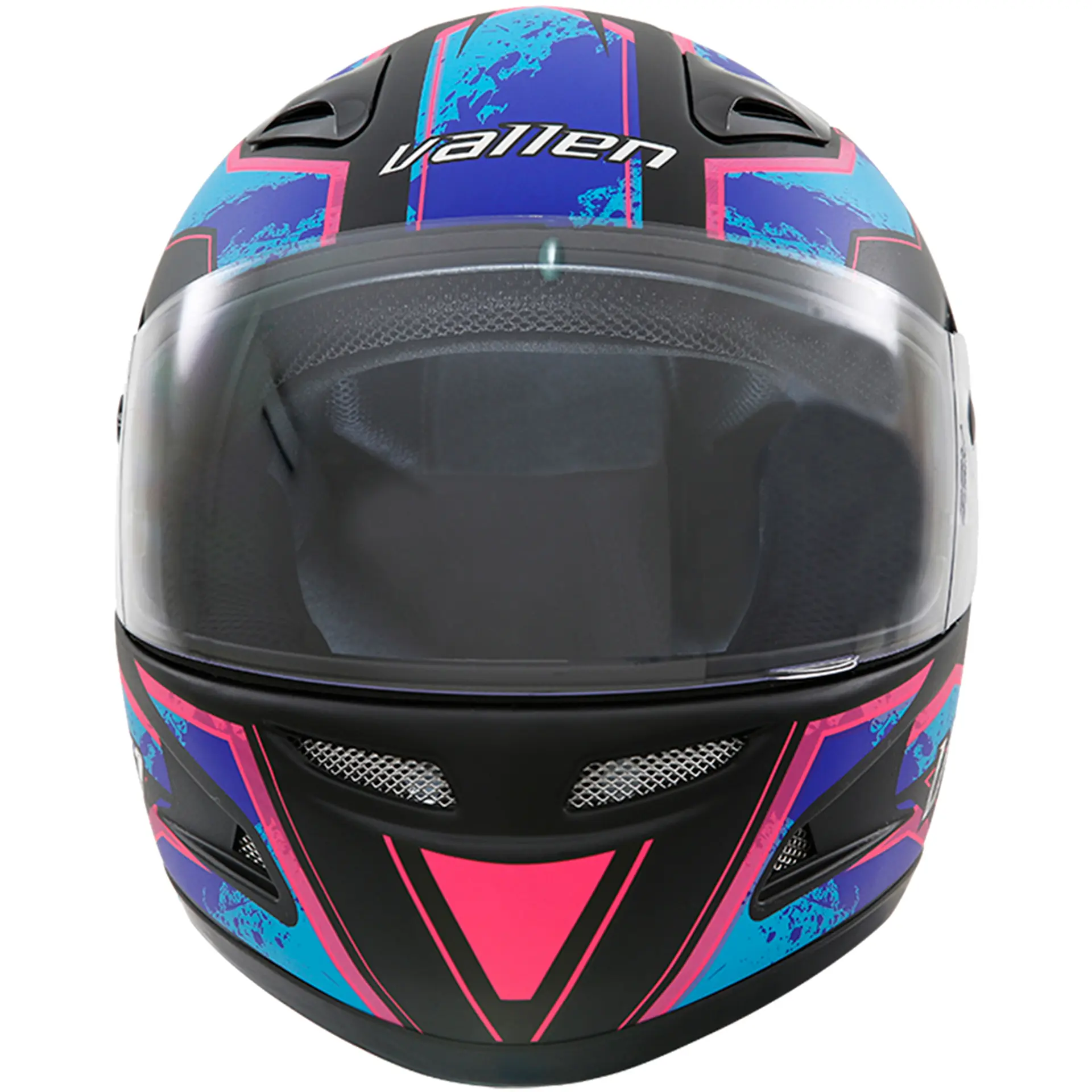 Capacete de Moto Fechado 58 Gow Vallen Road com Engate Rápido - Pink/Azul Fosco