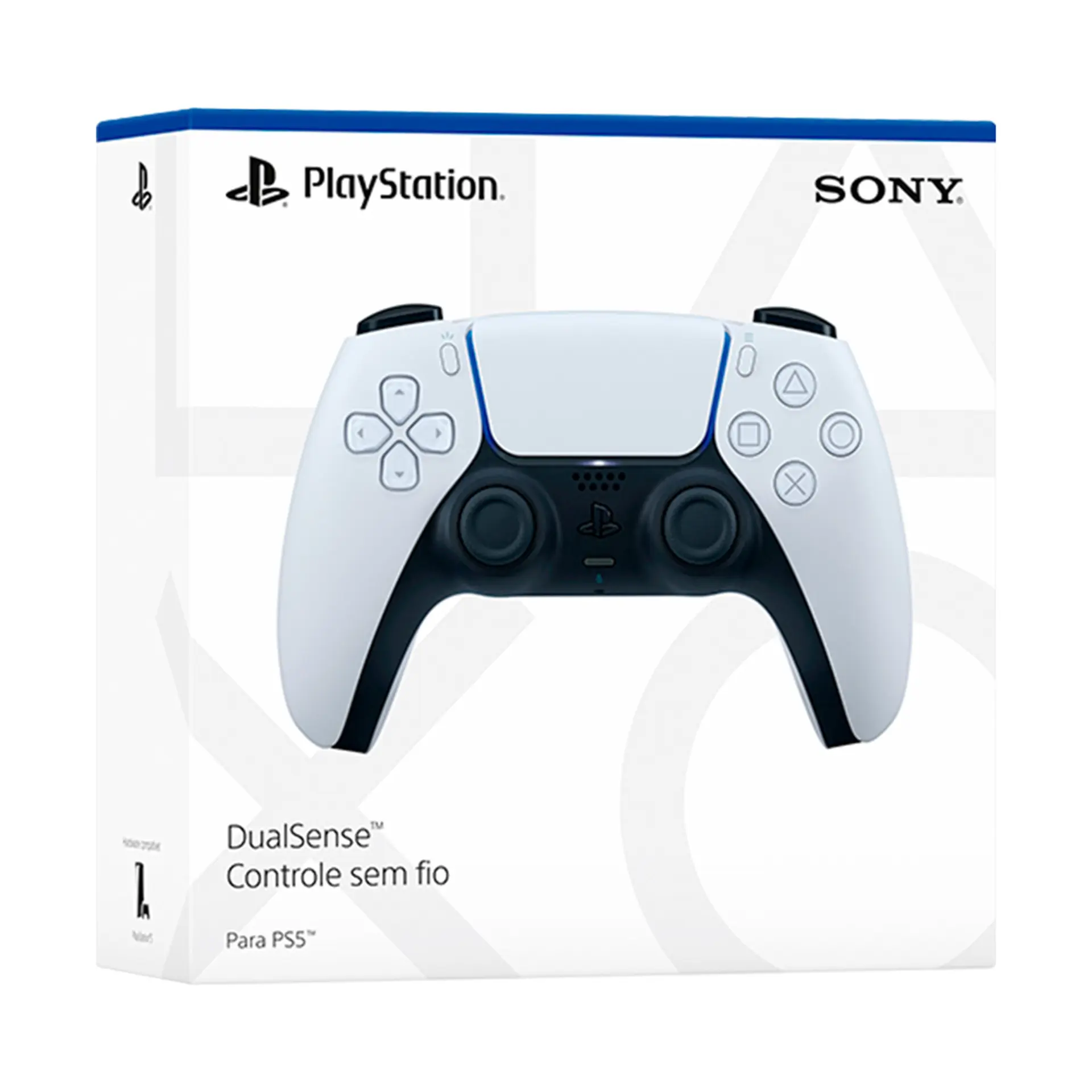 Controle Sony Dualsense Sem Fio PlayStation 5 com Resposta Tátil - Preto/Branco