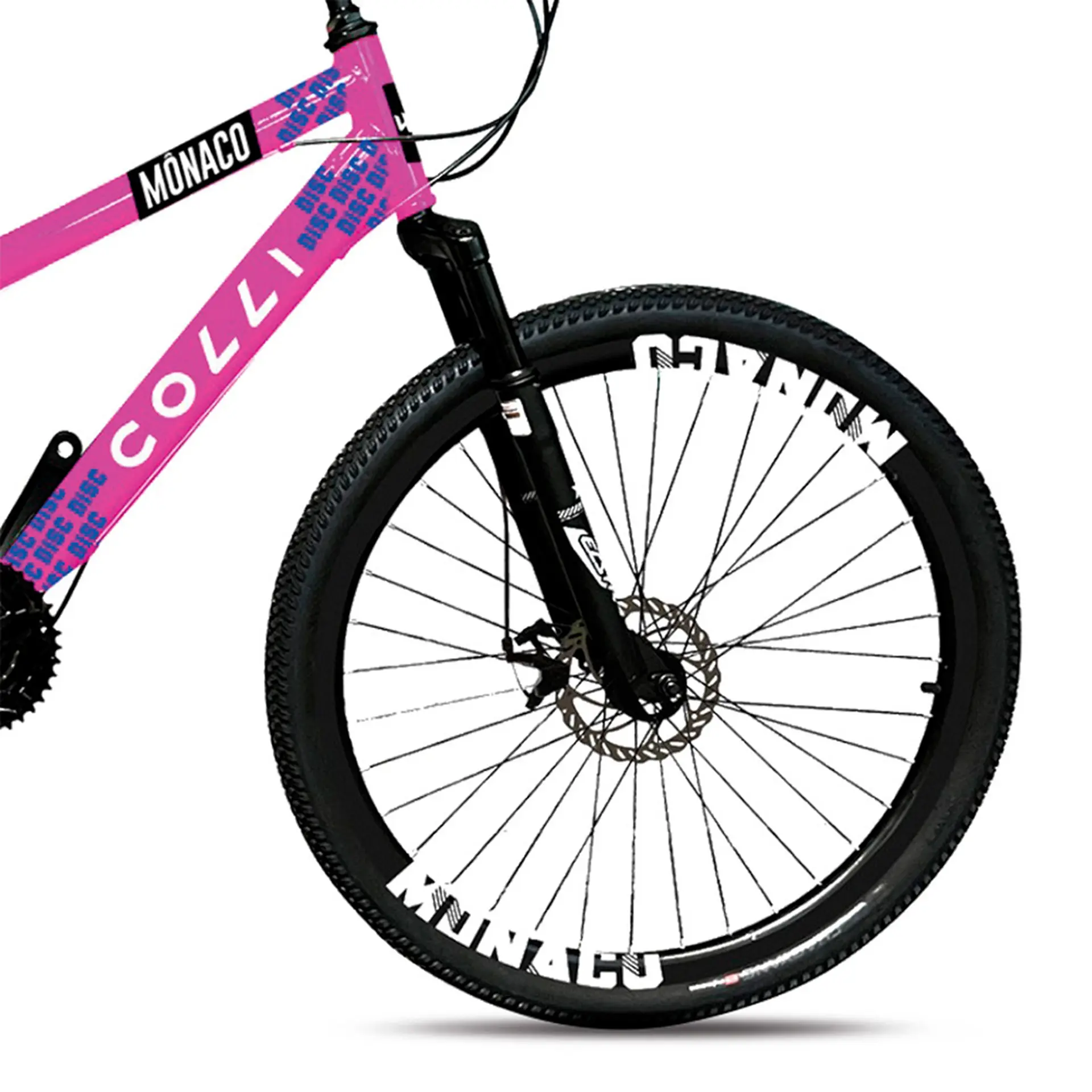 Bicicleta Aro 26 Colli Monaco 21 Marchas Freio a Disco - Rosa Neon