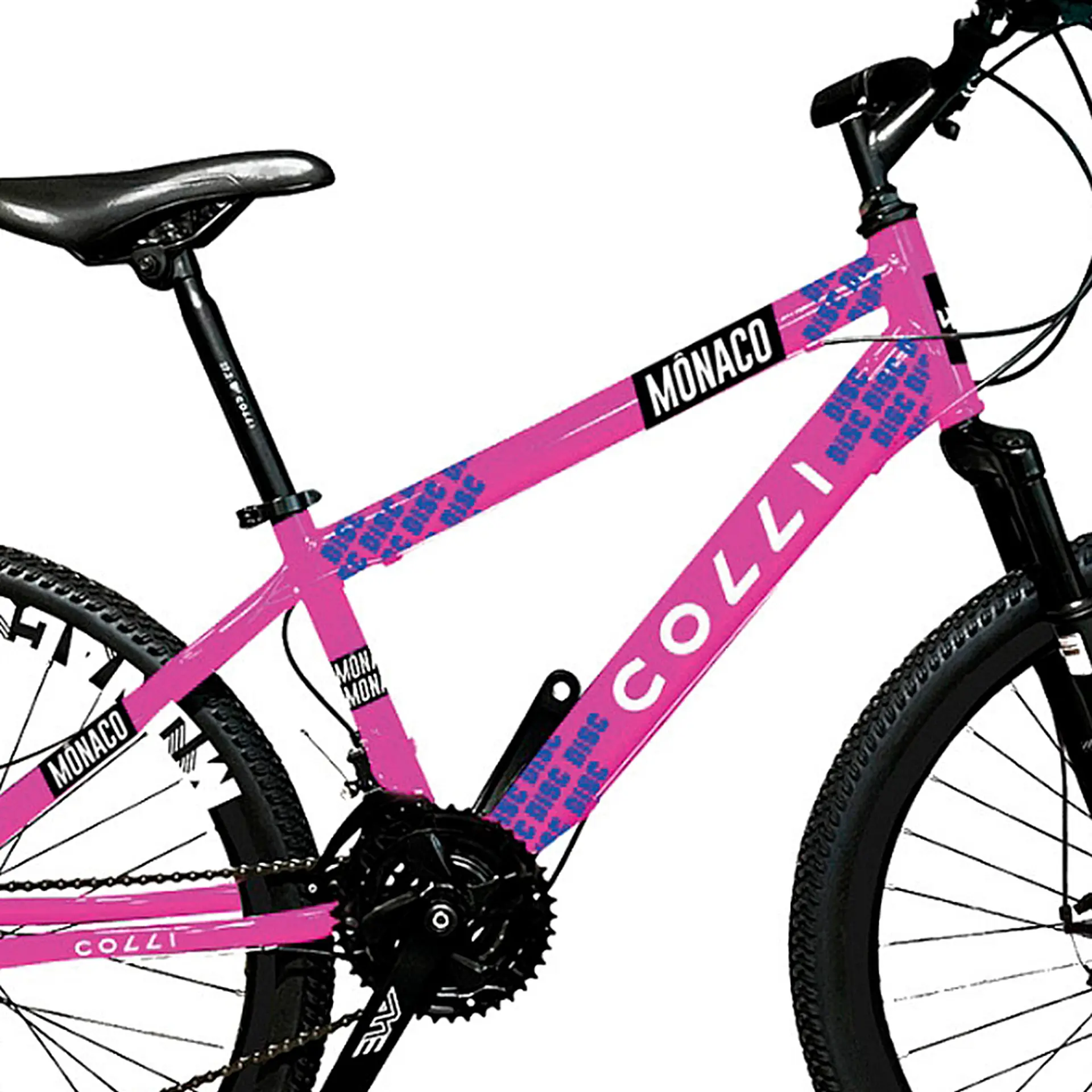Bicicleta Aro 26 Colli Monaco 21 Marchas Freio a Disco - Rosa Neon