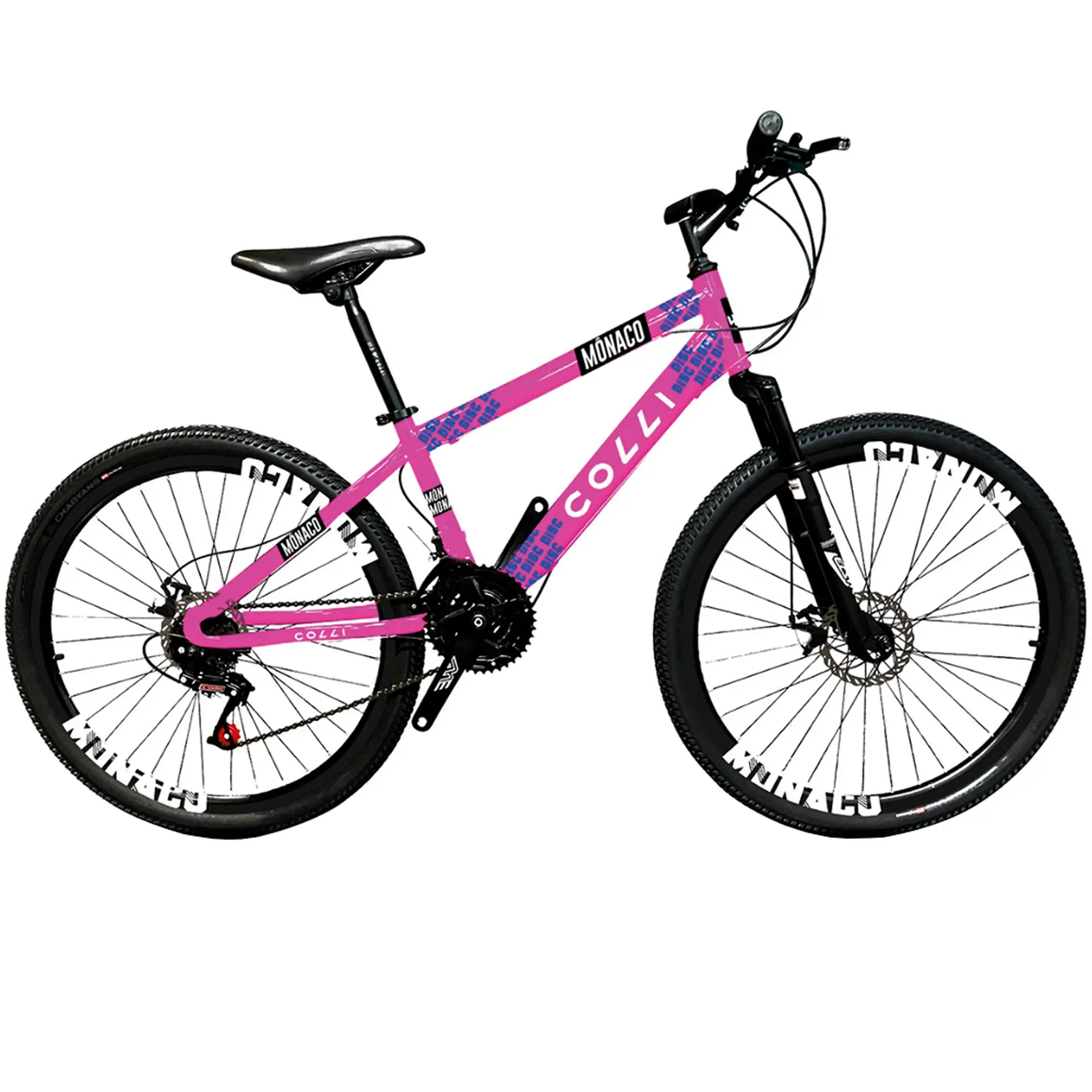 Bicicleta Aro 26 Colli Monaco 21 Marchas Freio a Disco - Rosa Neon