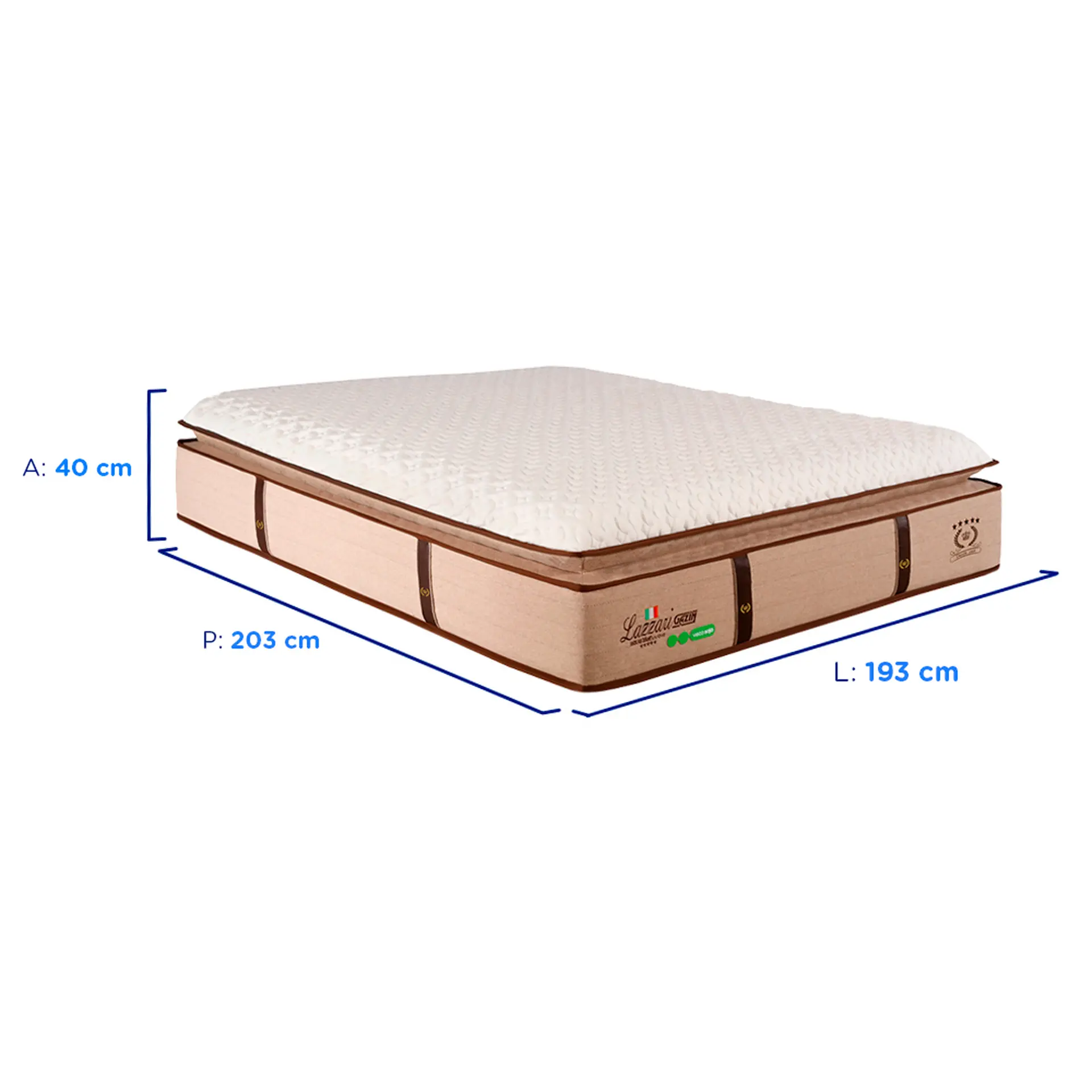 Colchão Cama Box Gazin Molas BlueWave com Pillow Top King Size Lazzari 193x203