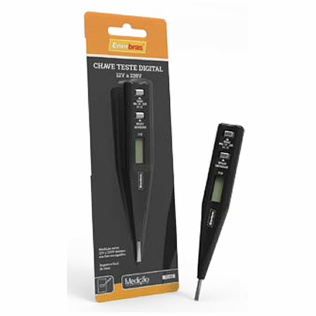 Chave Teste Digital 12V a 220V Enerbras CT E2 Preto