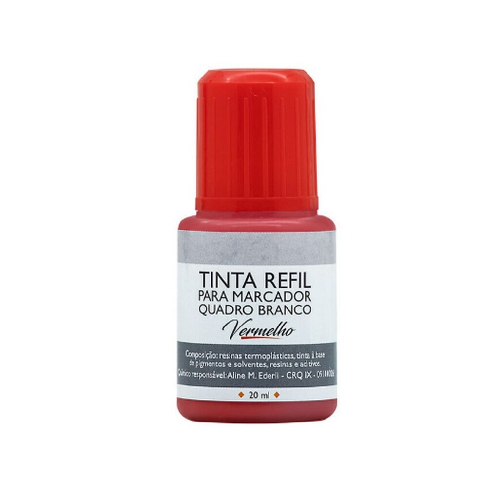 Tinta Marcador Para Quadro Branco 20 ml Vermelho BRW Unitário - TR6003