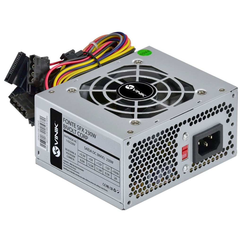 Fonte para Micro Computador Mini SFX 230W Real Vinik 28866 sem Cabo de Força
