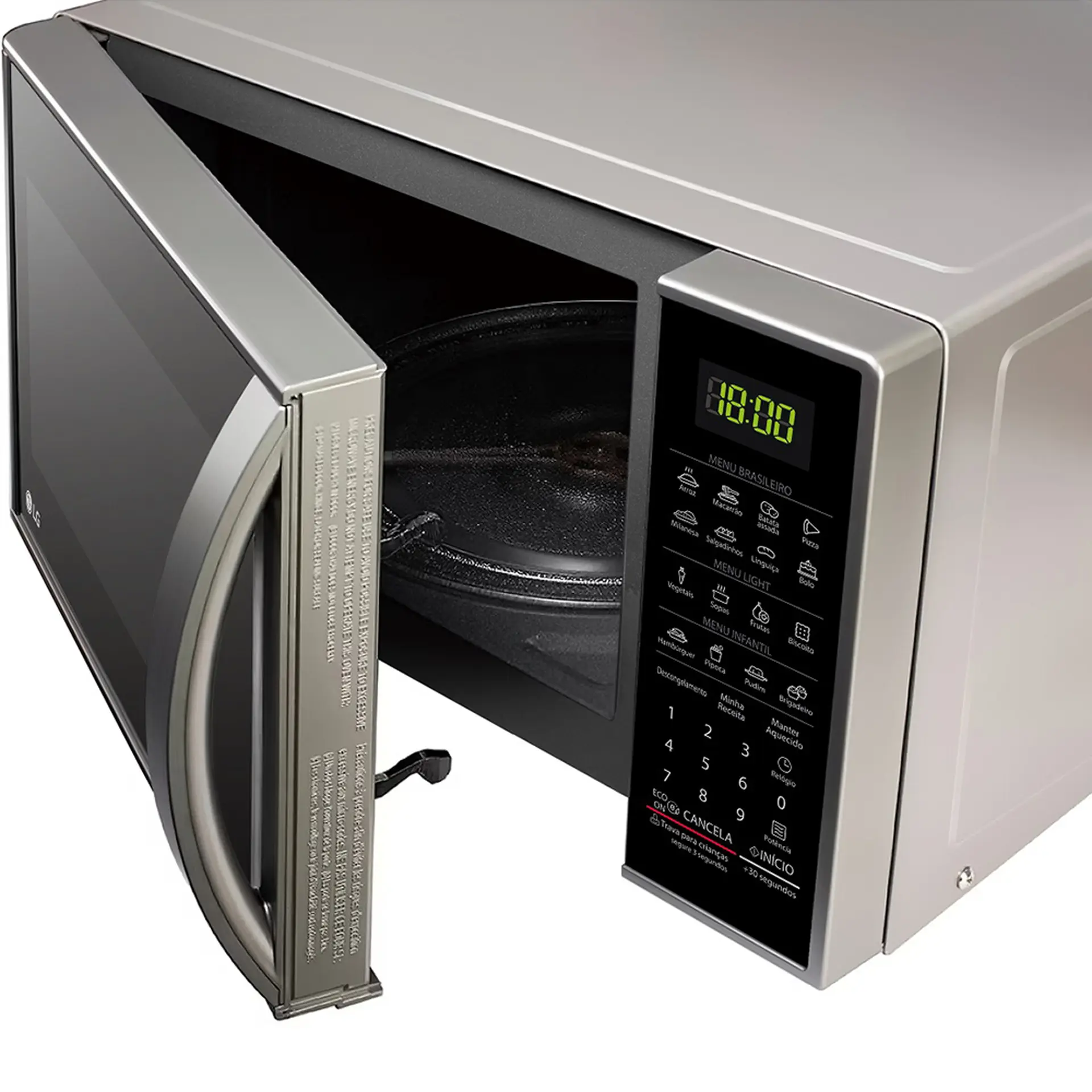Micro-Ondas LG Solo 30L Cozimento Perfeito MS3043BR - Prata - 220 Volts