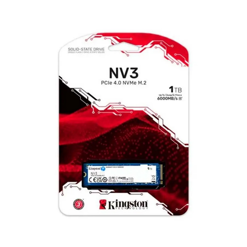 SSD 1TB M2 NVME PCI-e 4.0 2280 Kingston SNV3S 1000G Leitura 6000Mbps Gravação 4000Mbps