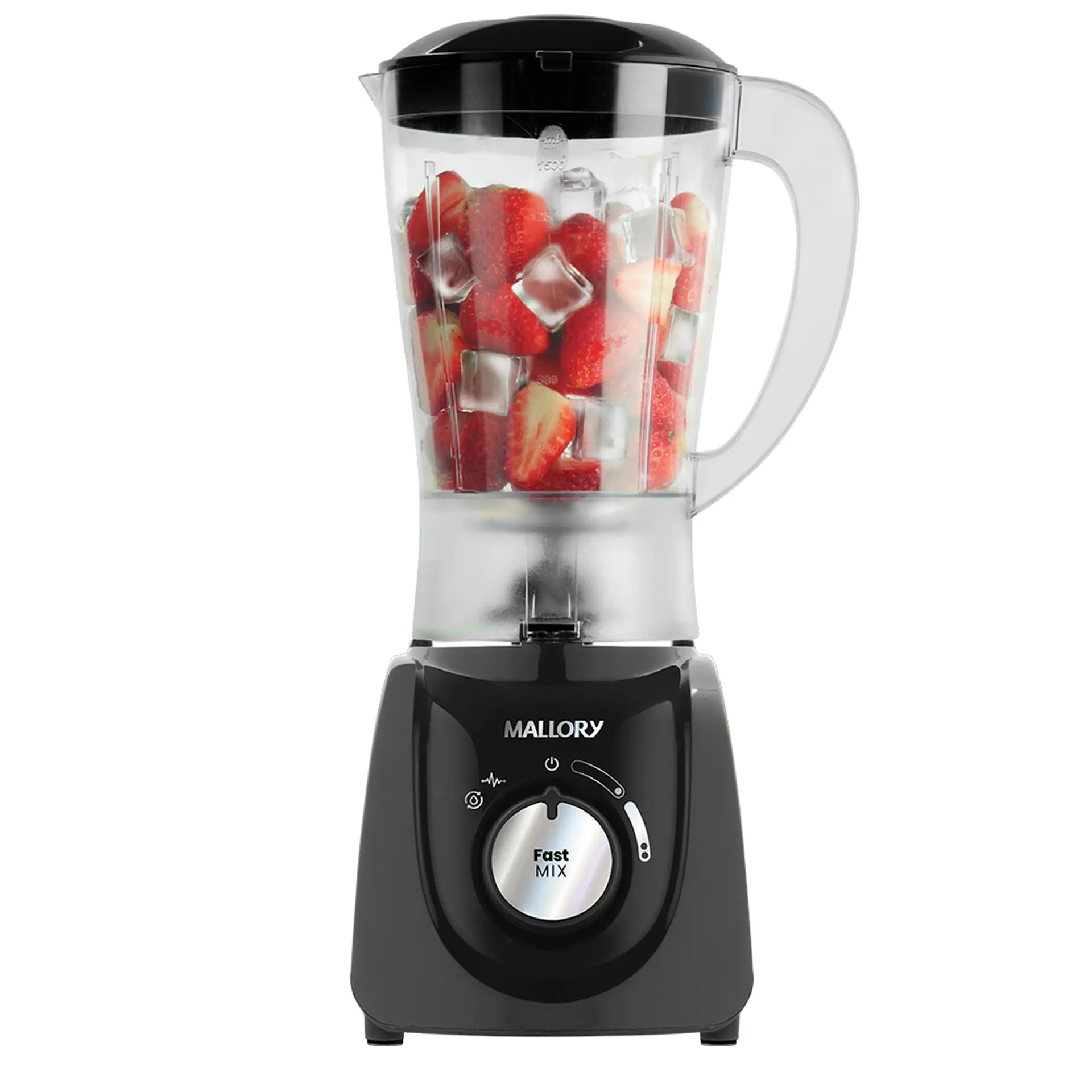 Liquidificador Mallory Fast Mix 1,5L 2 Velocidades 600W com Função Pulsar - Preto - 220 Volts