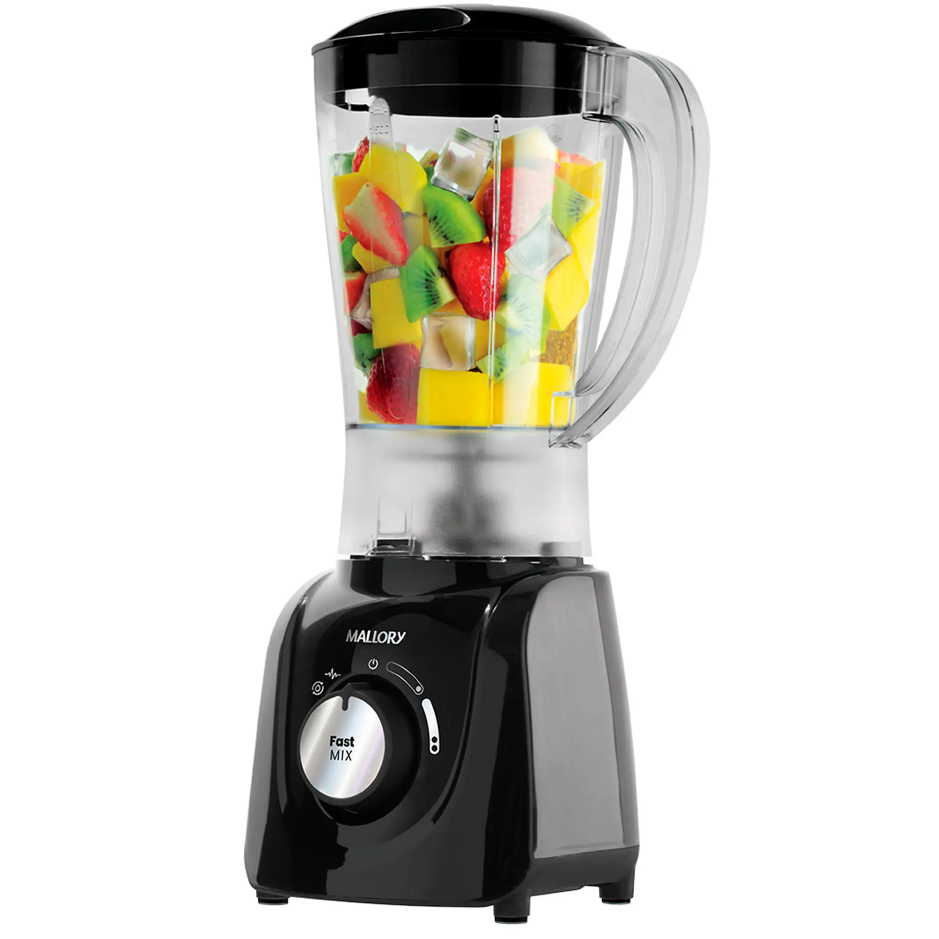 Liquidificador Mallory Fast Mix 1,5L 2 Velocidades 600W com Função Pulsar - Preto - 220 Volts