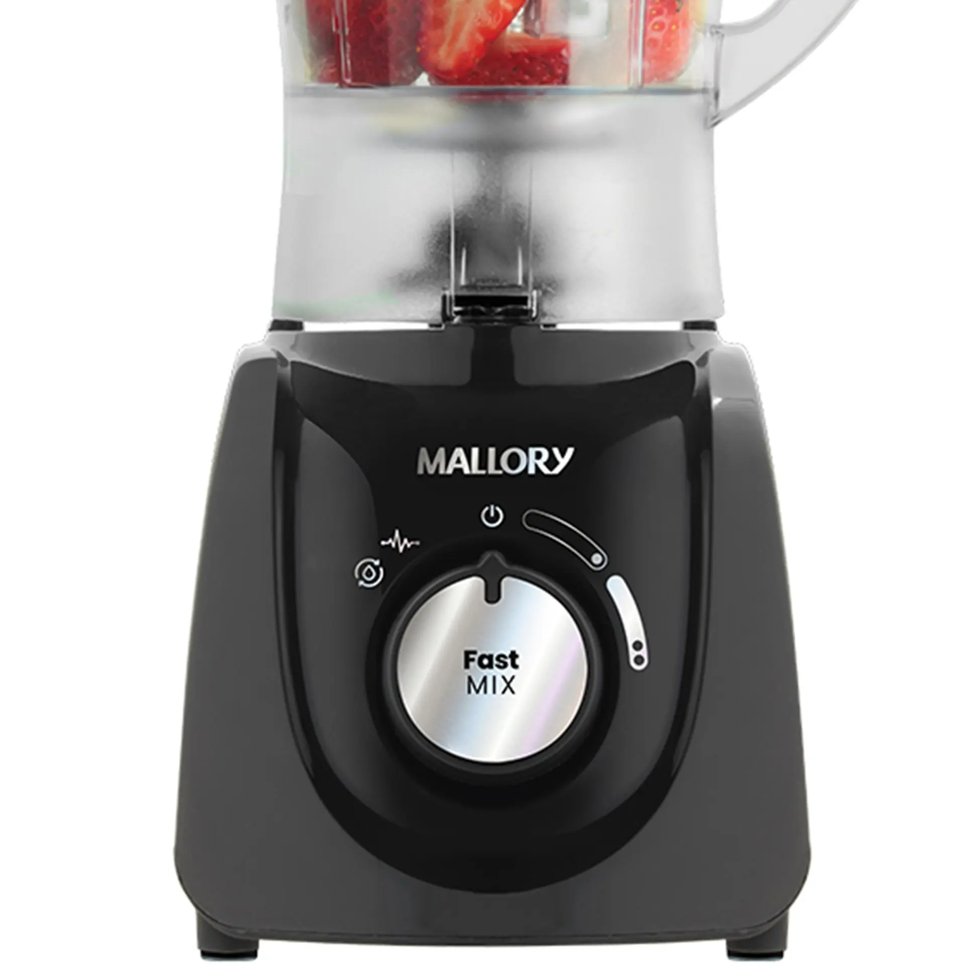 Liquidificador Mallory Fast Mix 1,5L 2 Velocidades 600W com Função Pulsar - Preto - 220 Volts