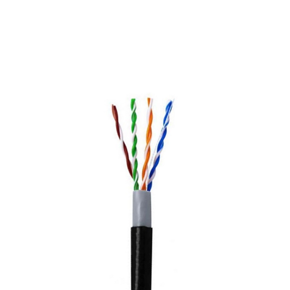 Cabo CFTV Dupla Capa 24AWG Telecam Cabos 4 Pares Preto Vendido por Metro