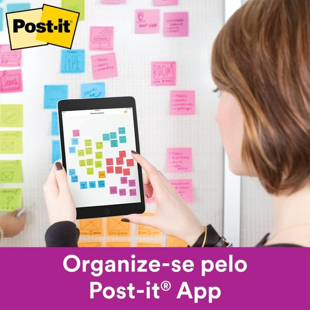 Bloco de Notas Adesivo 76x76mm com 1 Bloco de 45 Folhas Laranja Neon - Post-it - 3M - HB004399406