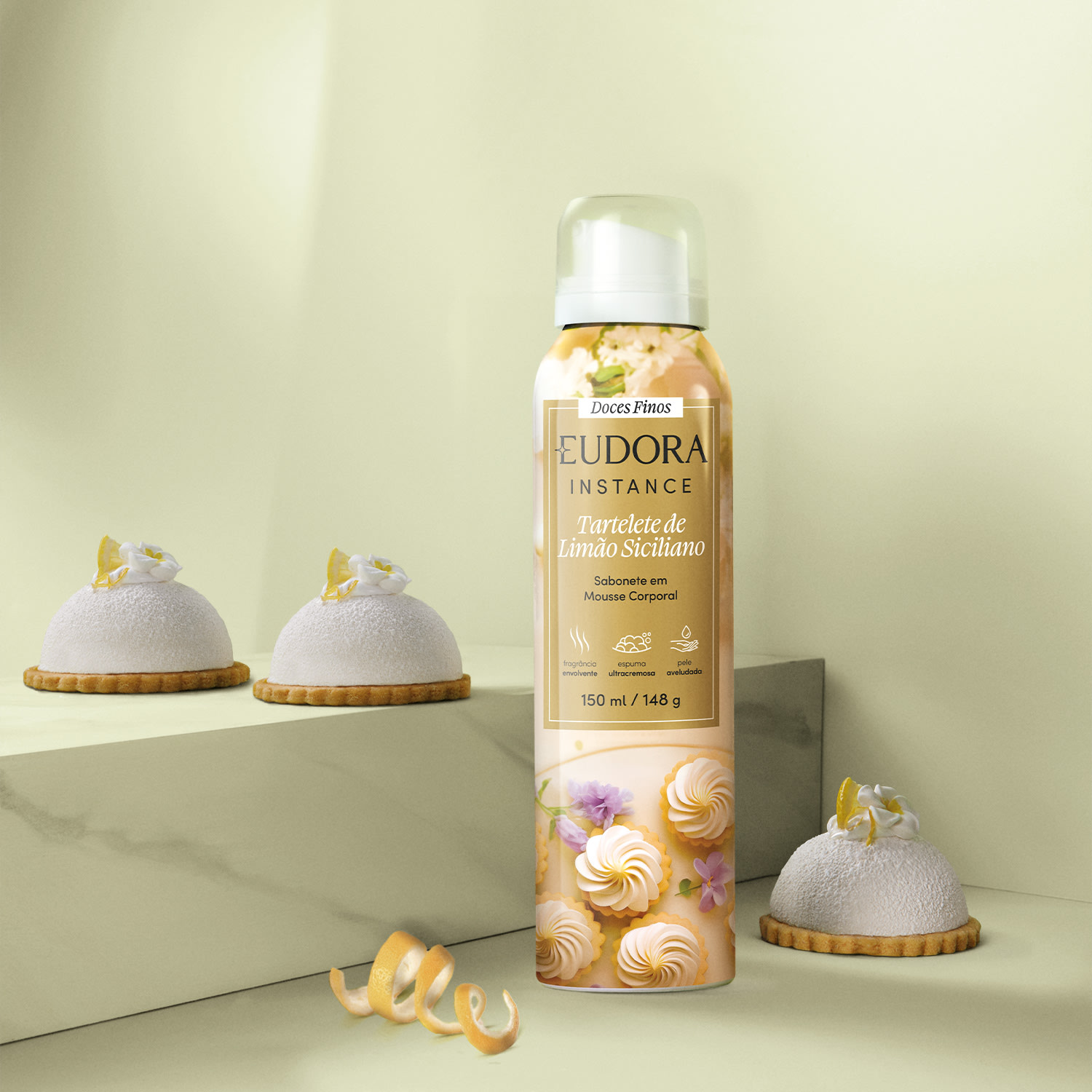 Sabonete Mousse Corporal Instance Tartelete de Limão Siciliano 150ml/148g
