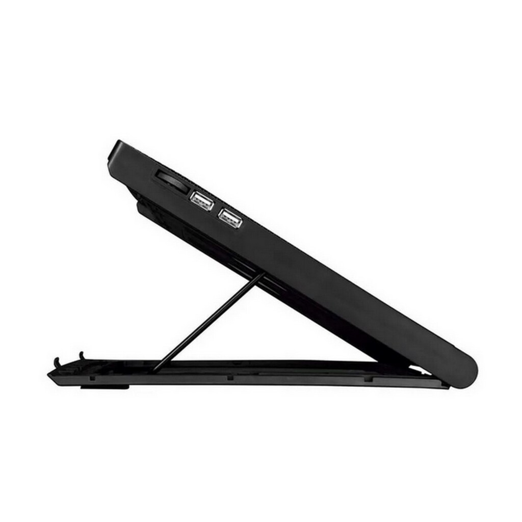 Base para Notebook até 17 Polegadas Preto Ergonômico com Led Verde 2 Cooler + 2 Porta USB Warrior - AC267