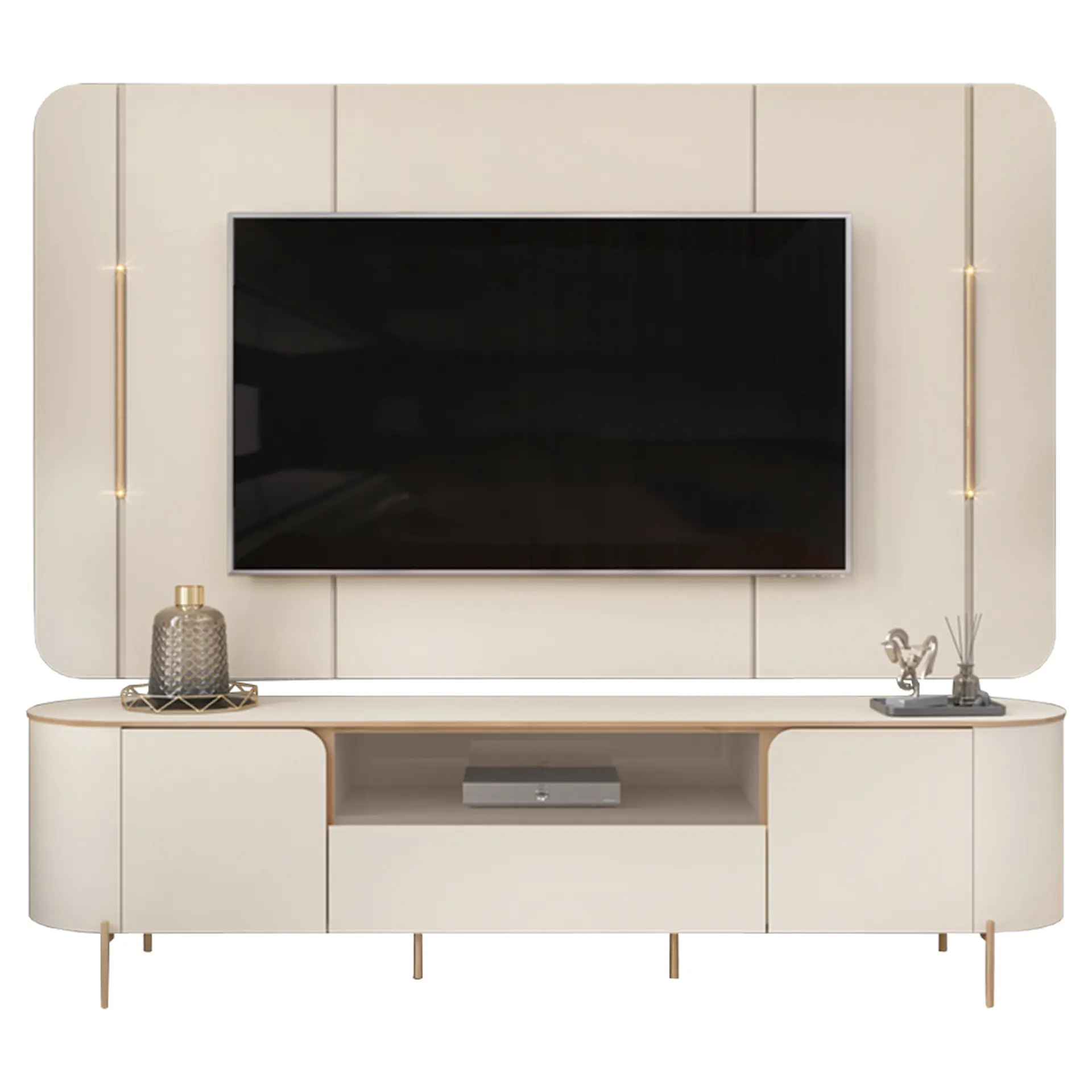 Rack com Painel para TVs até 75" MDF LED Areta DJ Móveis - Off White