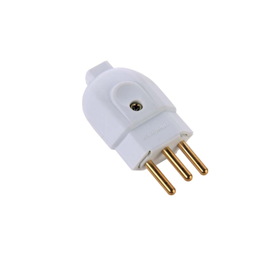 Plug Macho Tramontina 3 Pinos Redondo 20 Amperes Branco - 57402/007 - Unitário