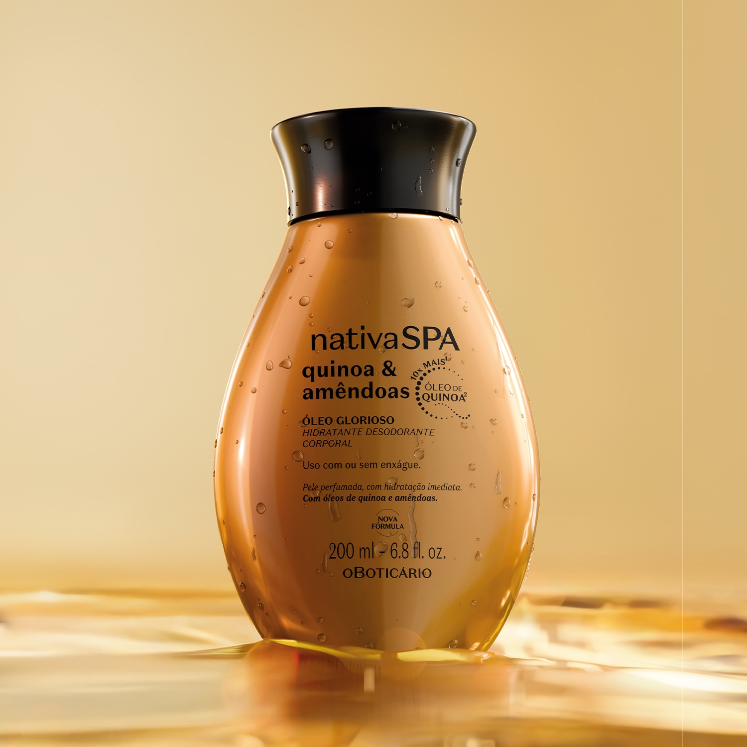 Óleo Glorioso Hidratante Desodorante Corporal Nativa Spa Quinoa E Amêndoas 200ml