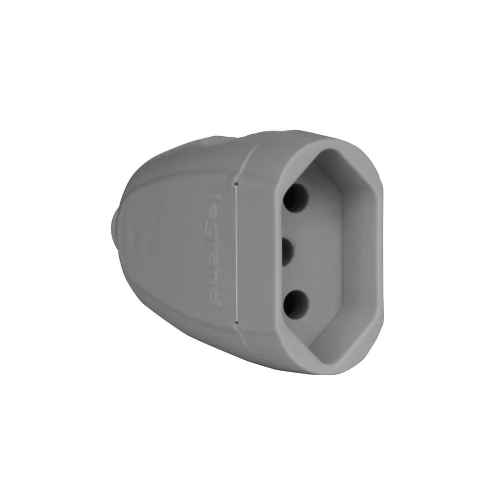 Plug Fêmea Legrand I Pial 3 Pinos Redondo 20A Cinza - 615977 - Unitário