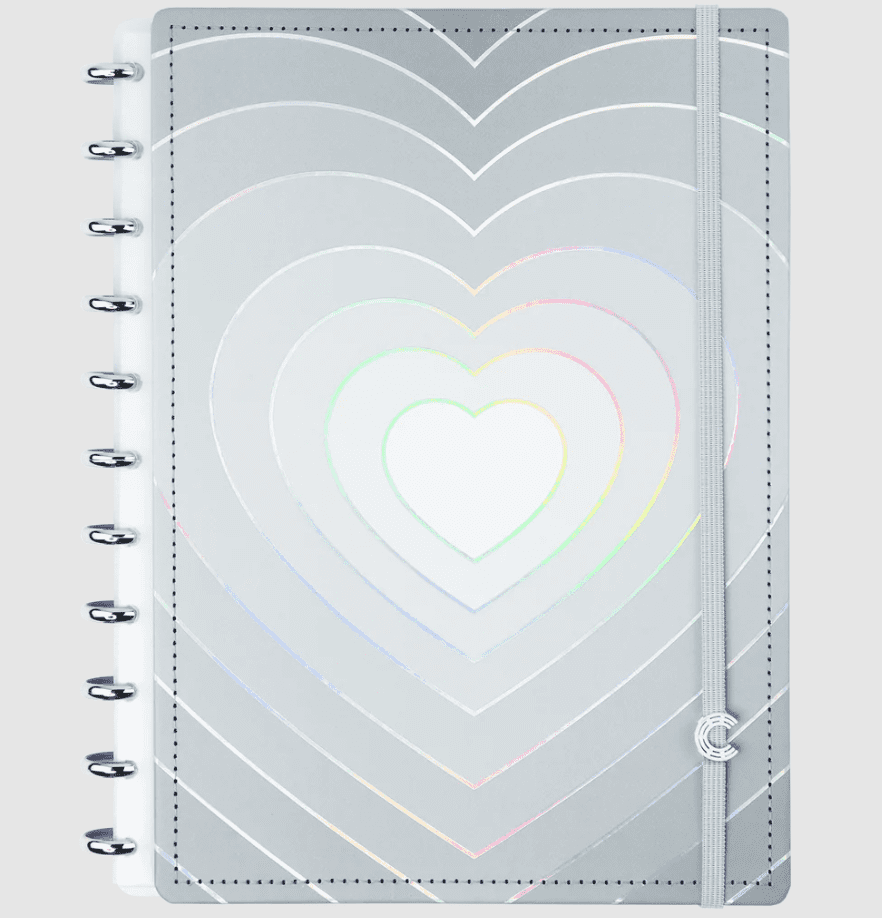 Caderno Inteligente Grey Love Grande 60 Folhas com Pauta e 20 Folhas Lisas
