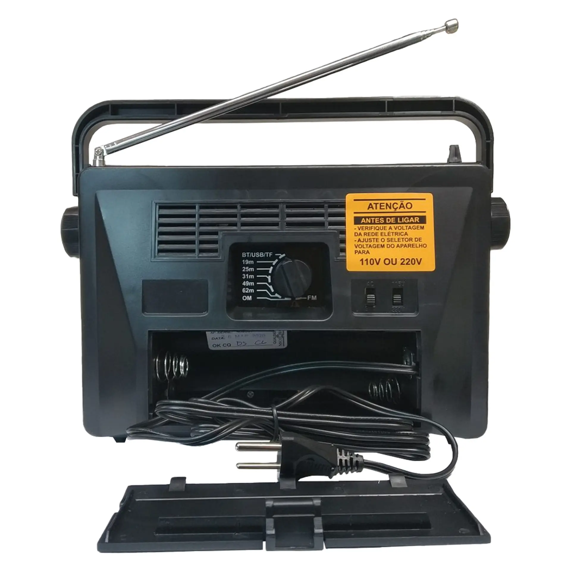 Rádio Portátil Motobrás RM-PU32AC 7 Faixas AM/FM/OC 1000mW Bluetooth