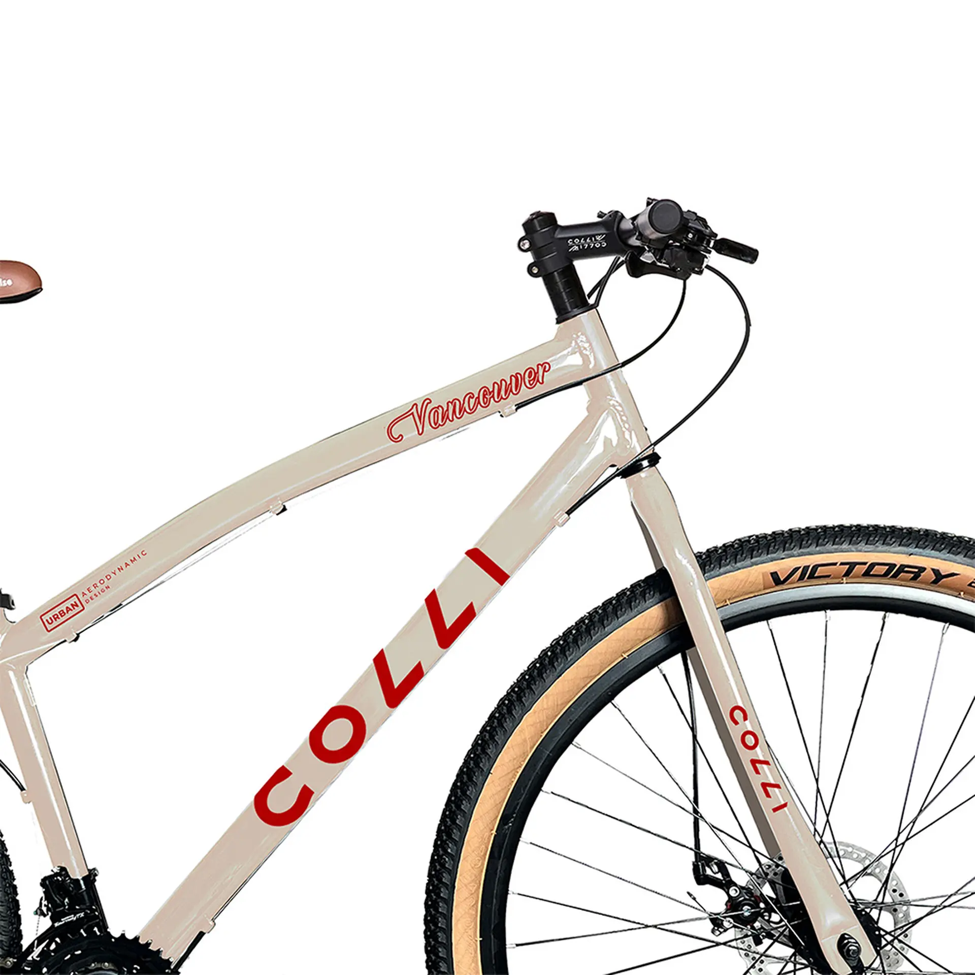 Bicicleta Aro 29 Colli Vancouver 21 Marchas Freio a Disco - Bege Retro