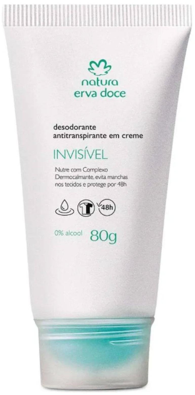 Natura Desodorante Antitranspirante Creme Erva Doce Invisível 80g