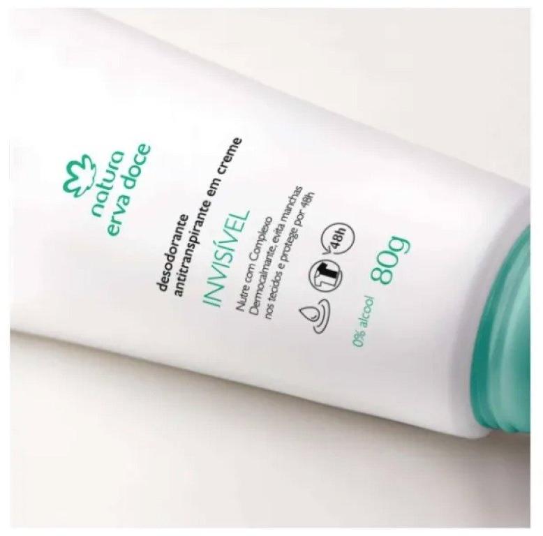 Natura Desodorante Antitranspirante Creme Erva Doce Invisível 80g