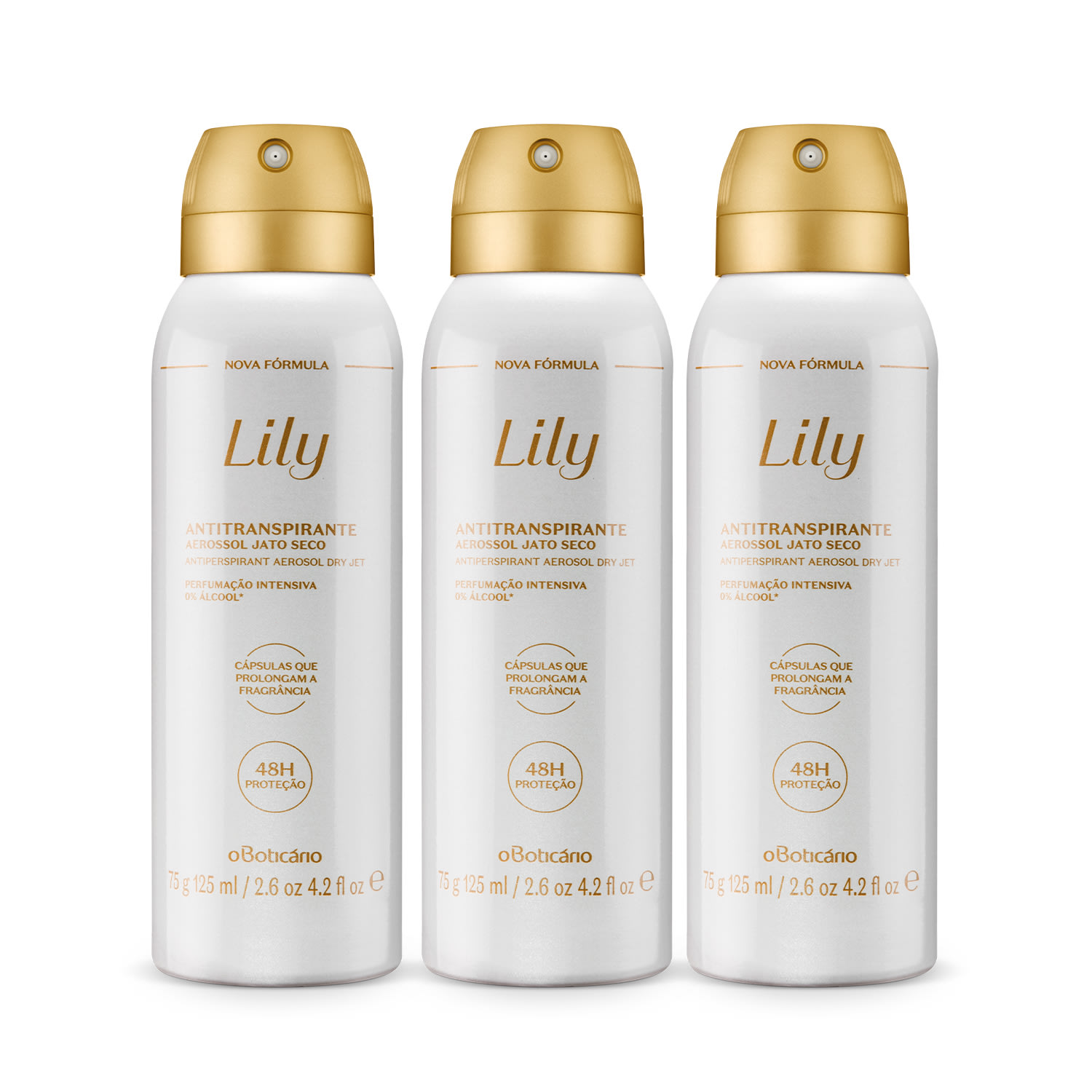 Combo Lily: Desodorante Antitranspirante Aerosol 3x125ml cada