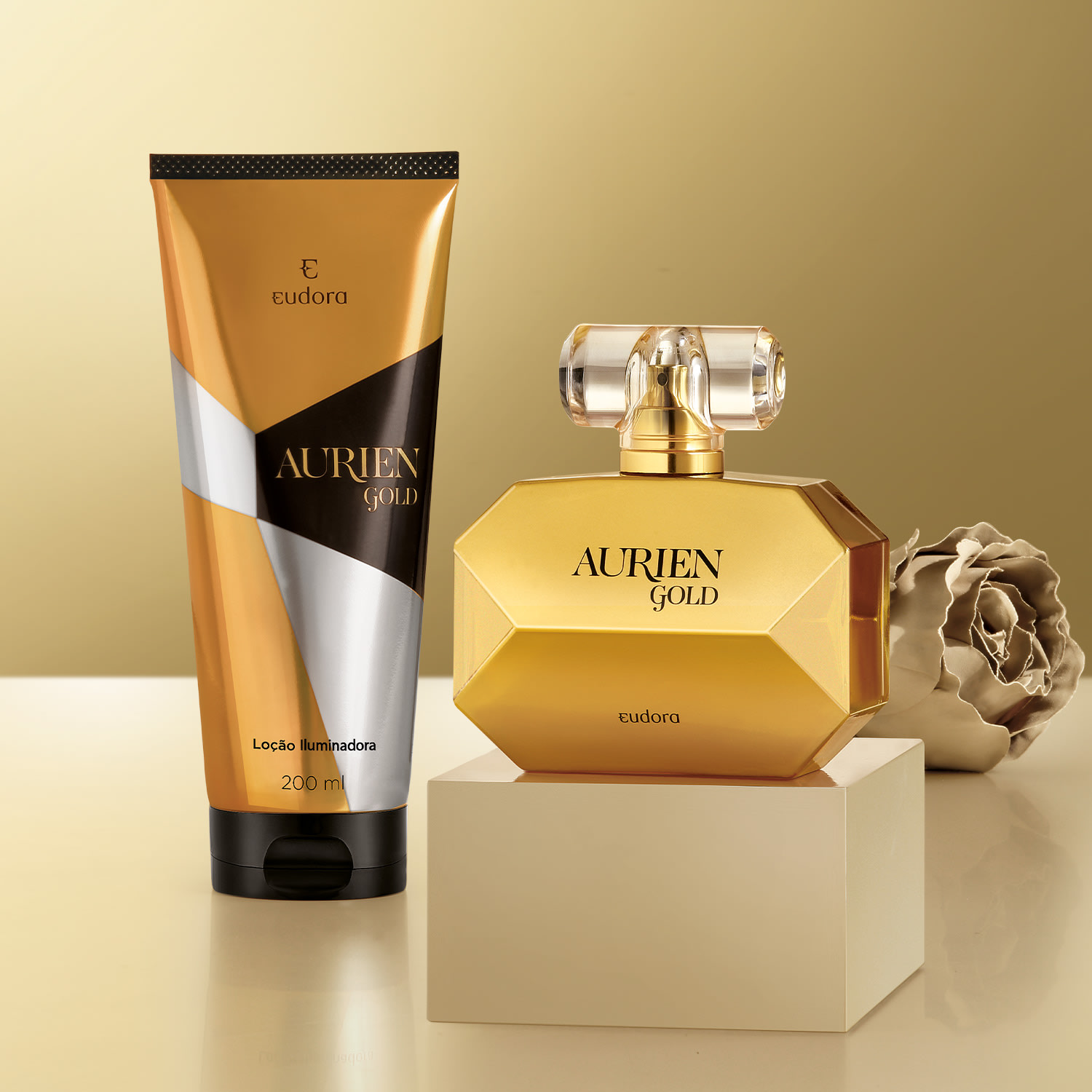 Combo Aurien Gold: Aurien Gold 100ml + Loção Iluminadora Corporal 200ml