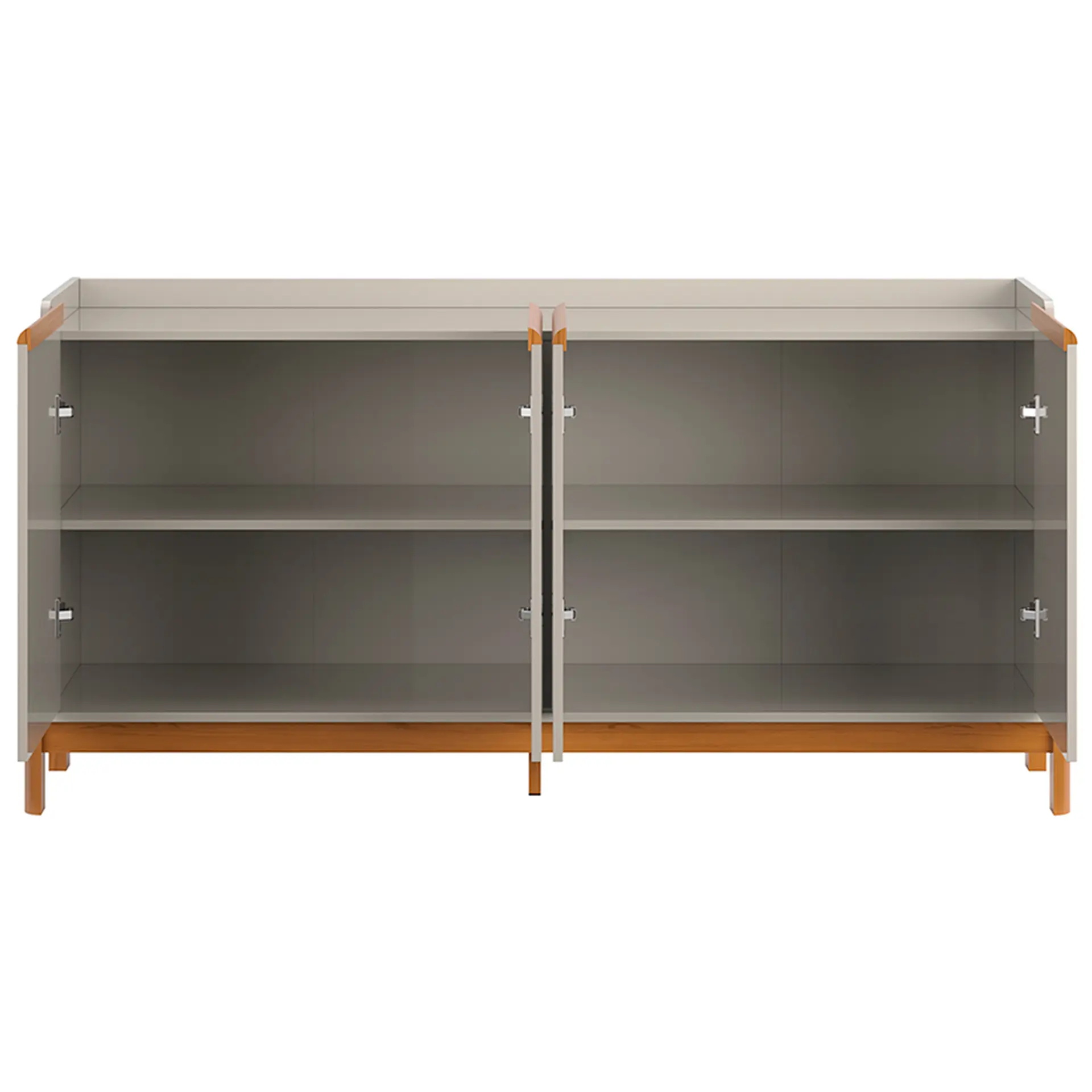 Buffet 4 Portas MDF MDP Elegance Lukaliam - Off White/Jequitiba