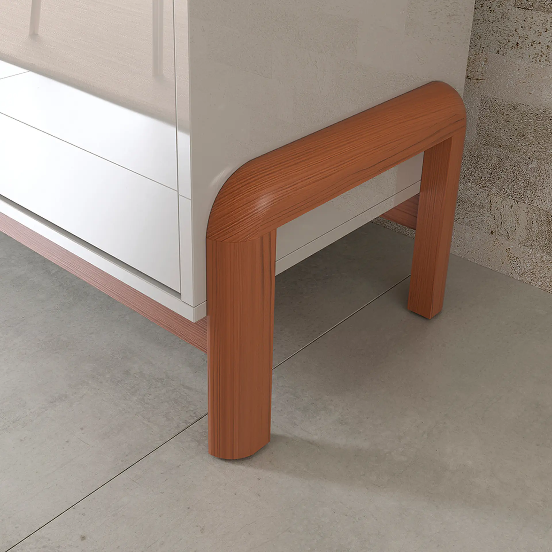 Buffet 4 Portas MDF MDP Elegance Lukaliam - Off White/Jequitiba