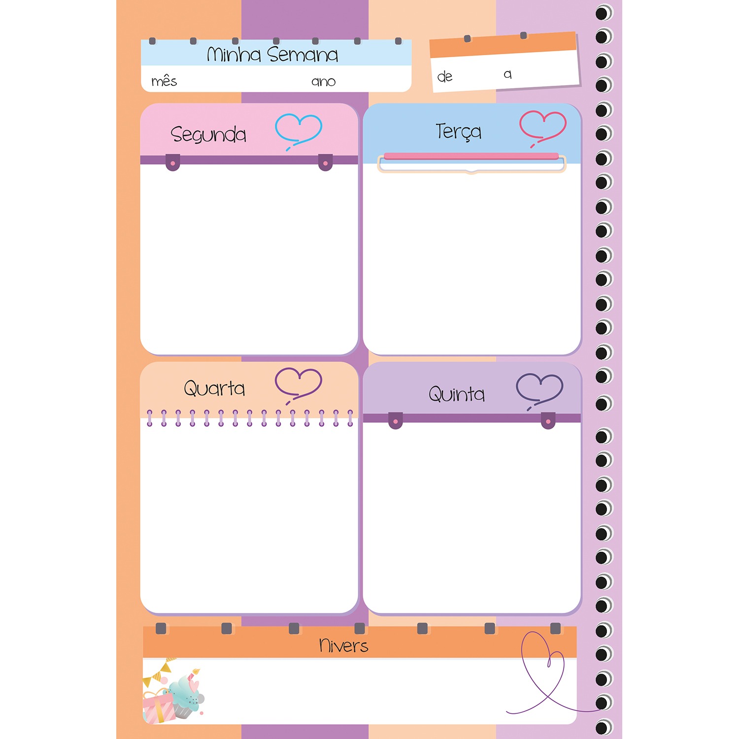 Planner São Domingos My Honey Permanente Espiral 86 Folhas Sortido