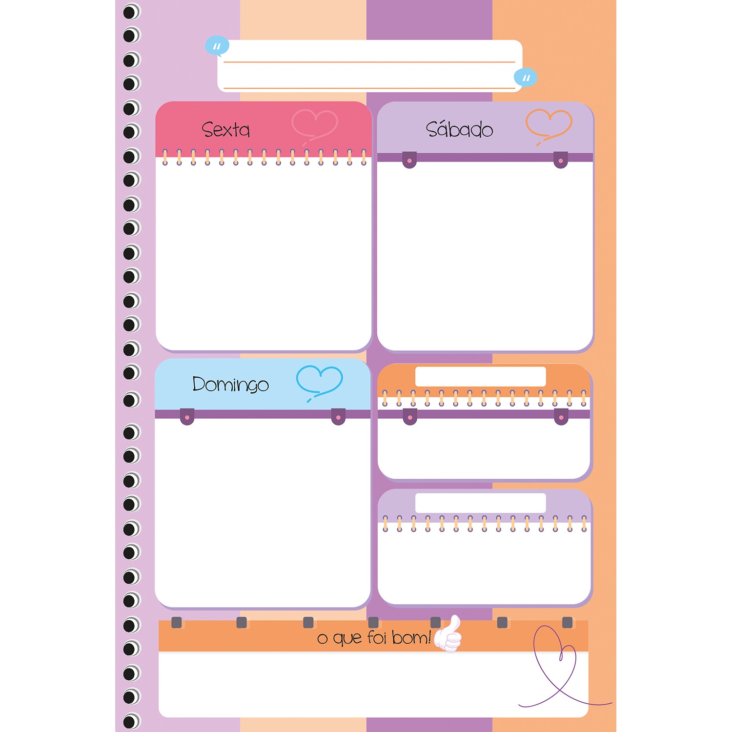 Planner São Domingos My Honey Permanente Espiral 86 Folhas Sortido