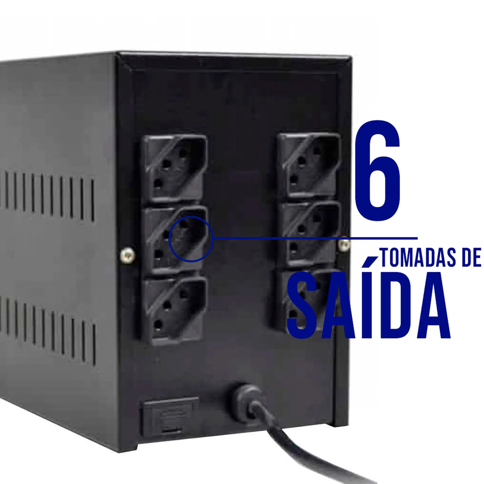 Estabilizador TS Shara Powerest 2500VA 6 Tomadas Filtro de Linha 9013 - Preto - Bivolt