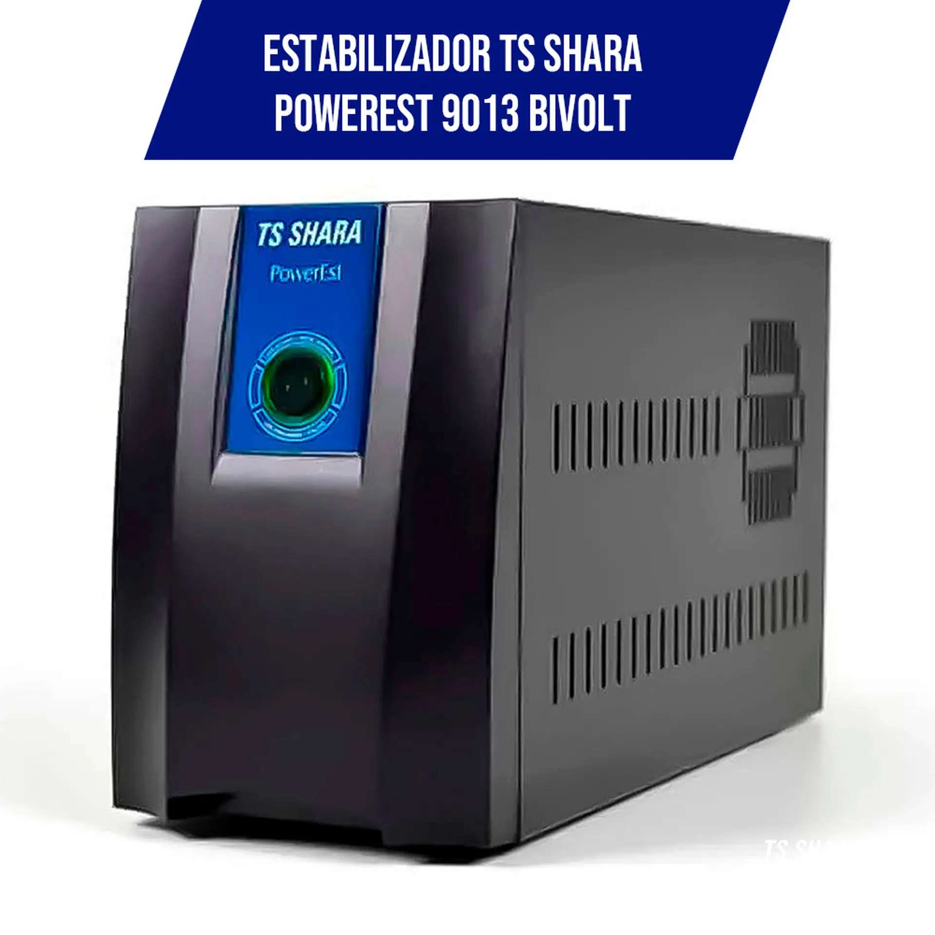Estabilizador TS Shara Powerest 2500VA 6 Tomadas Filtro de Linha 9013 - Preto - Bivolt