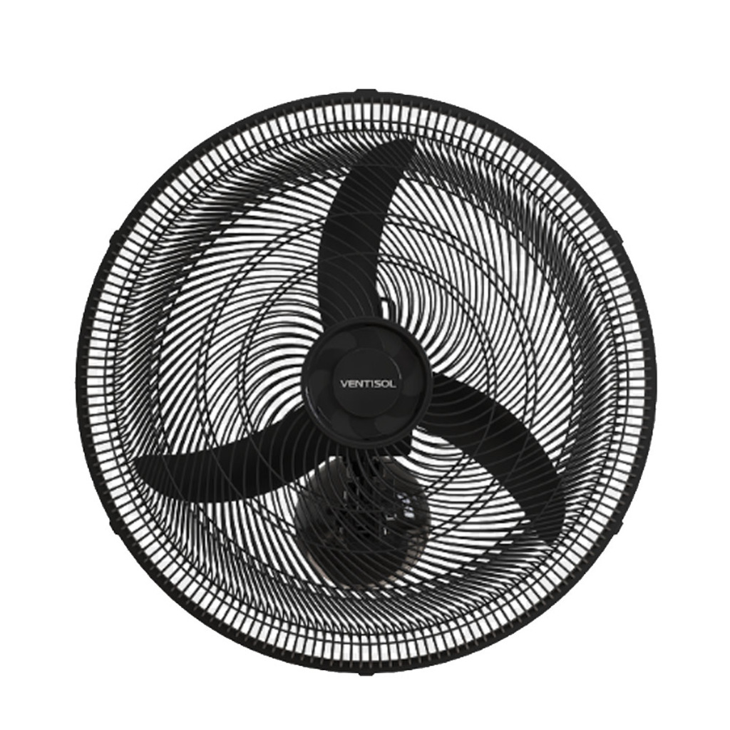 Ventilador de Parede Ventisol 50CM 127 Volts 130 Watts 3 Pás Preto - 14063