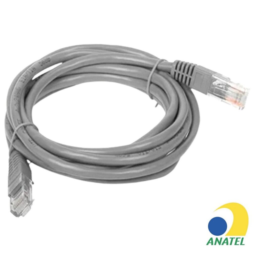 Cabo Patch Cord Cat.5E 1,0 Metro Cinza Legrand 51636 - 100% Cobre Homologado ANATEL