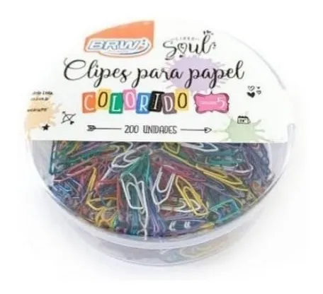 Clips BRW para Papel Tamanho 5 Colorido