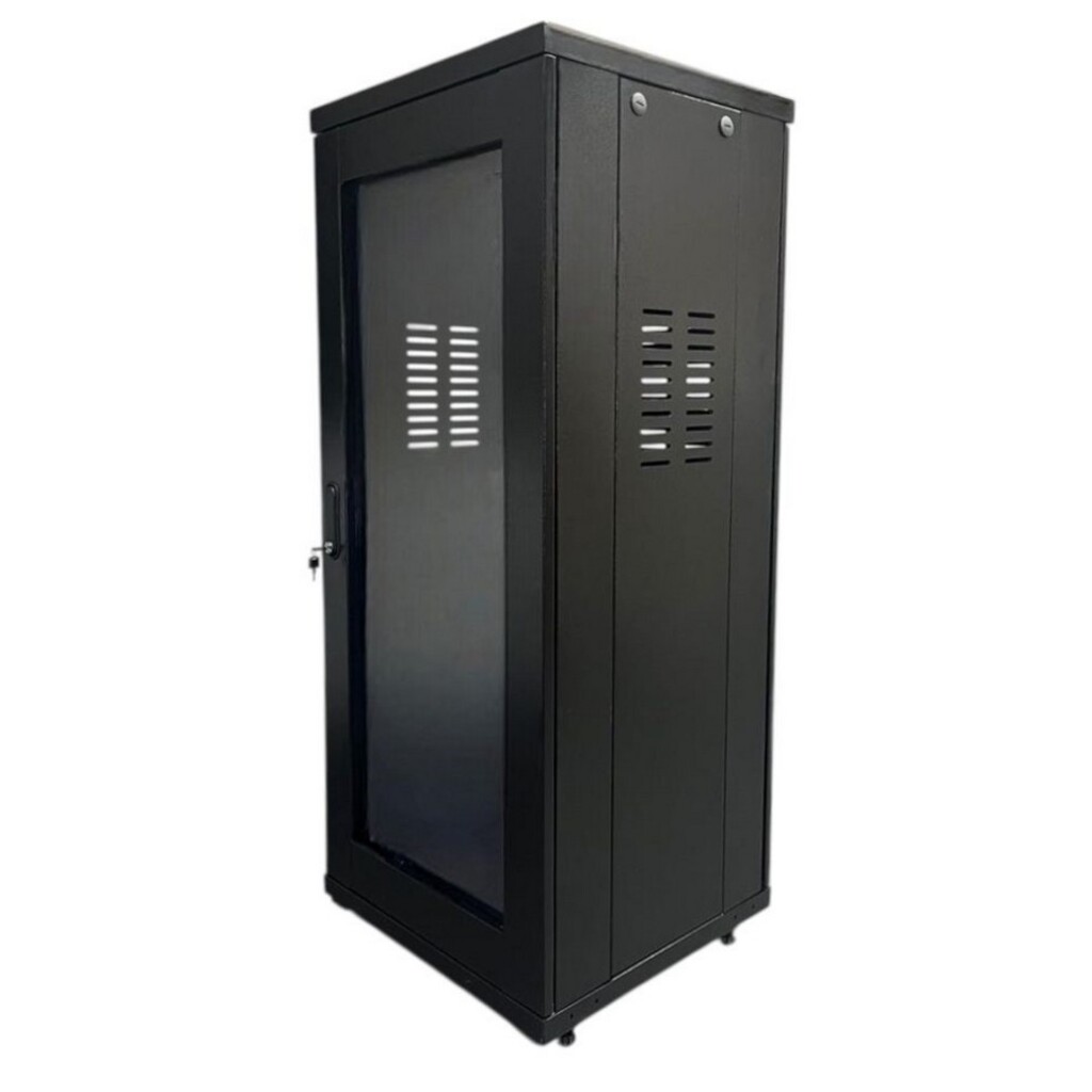Rack para Servidor Piso 24U 670mm 19POL Preto - Produto Entregue Desmontado na Caixa - Fibra Metal - RP24X670S