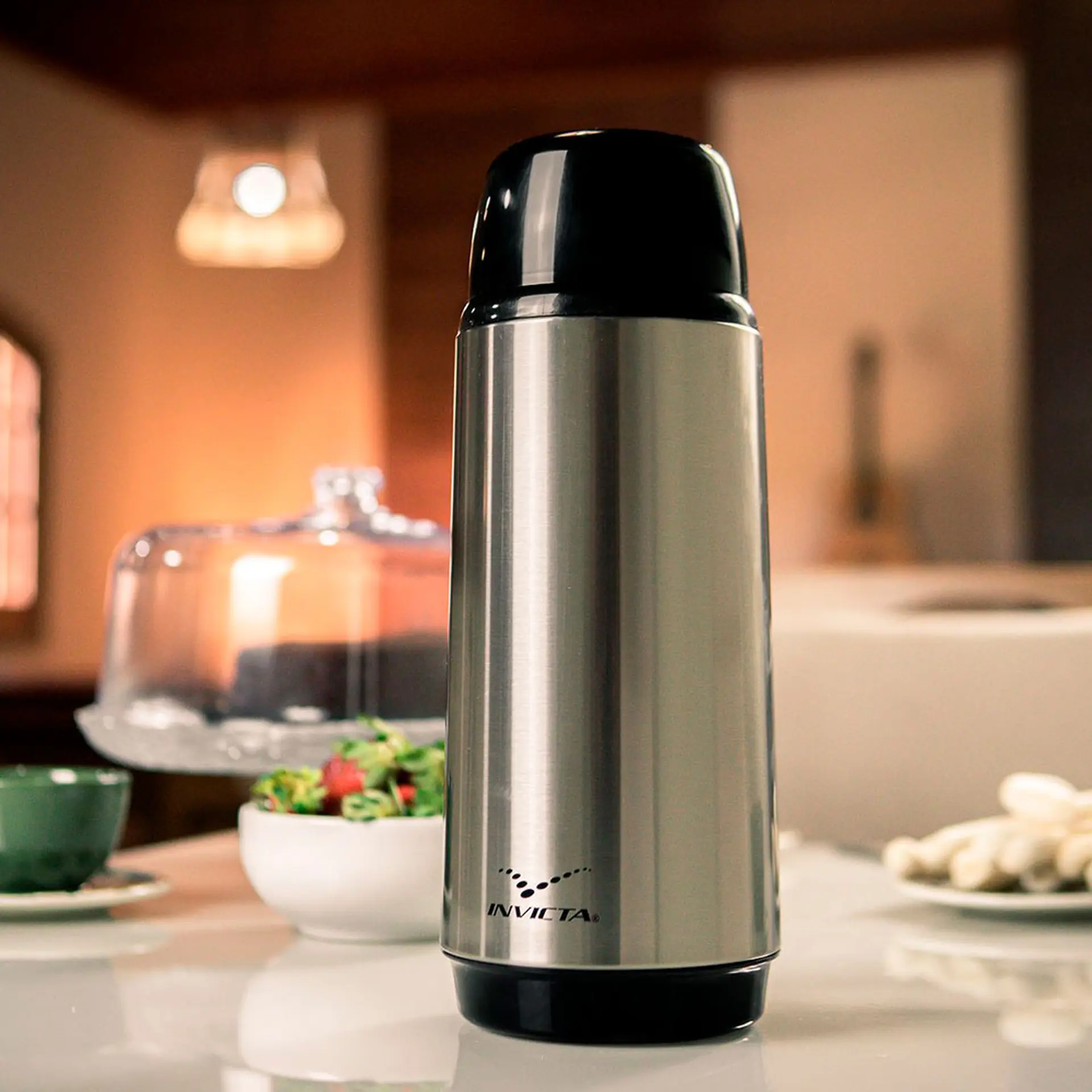Garrafa Térmica Invicta Singulare 1L Rolha Inox com Ampola de Vidro