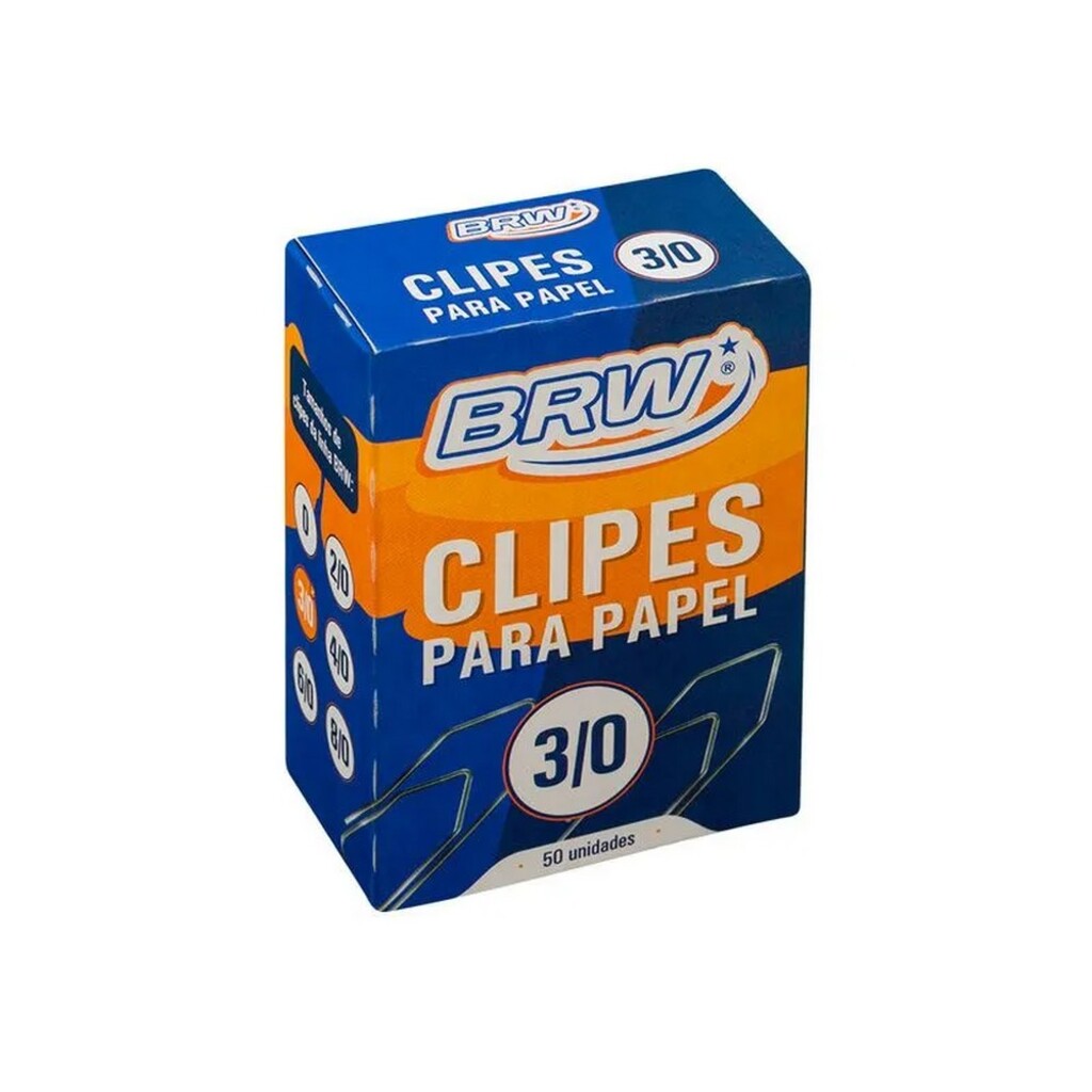 Clips Metálico Galvanizado 3/0 BRW - Caixa com 50 Unidades - CL5030