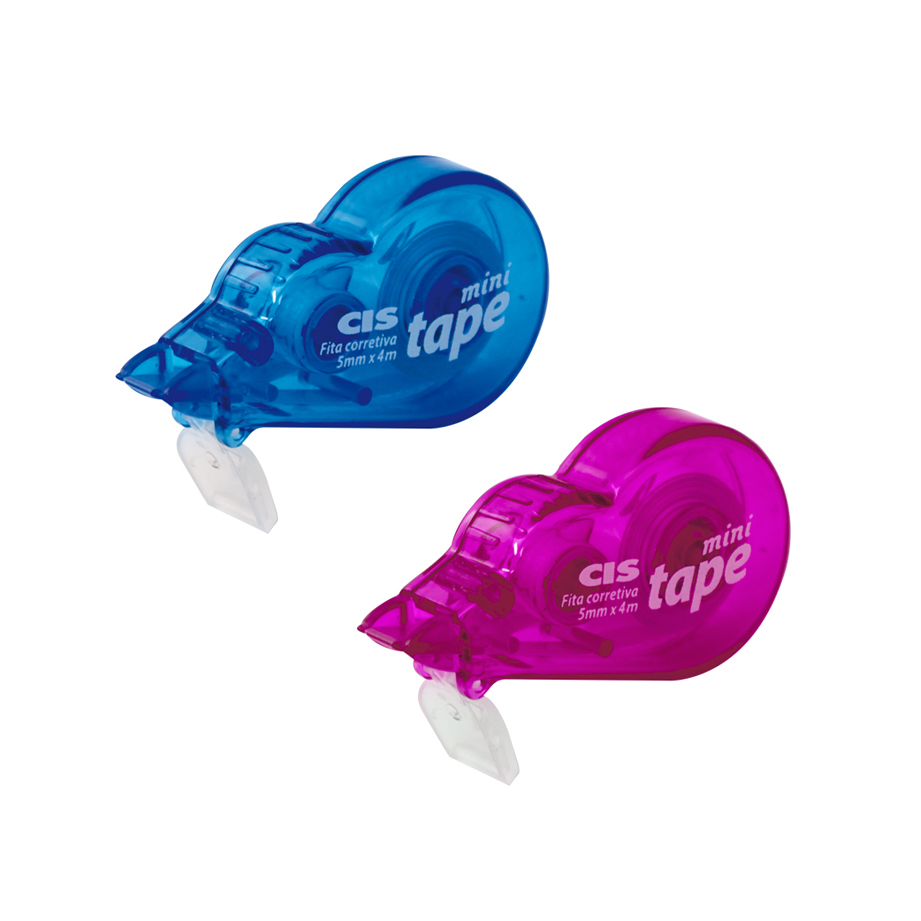 Corretivo Fita CIS Mini Tape com Protetor de Ponta Unidade Cores Sortidos